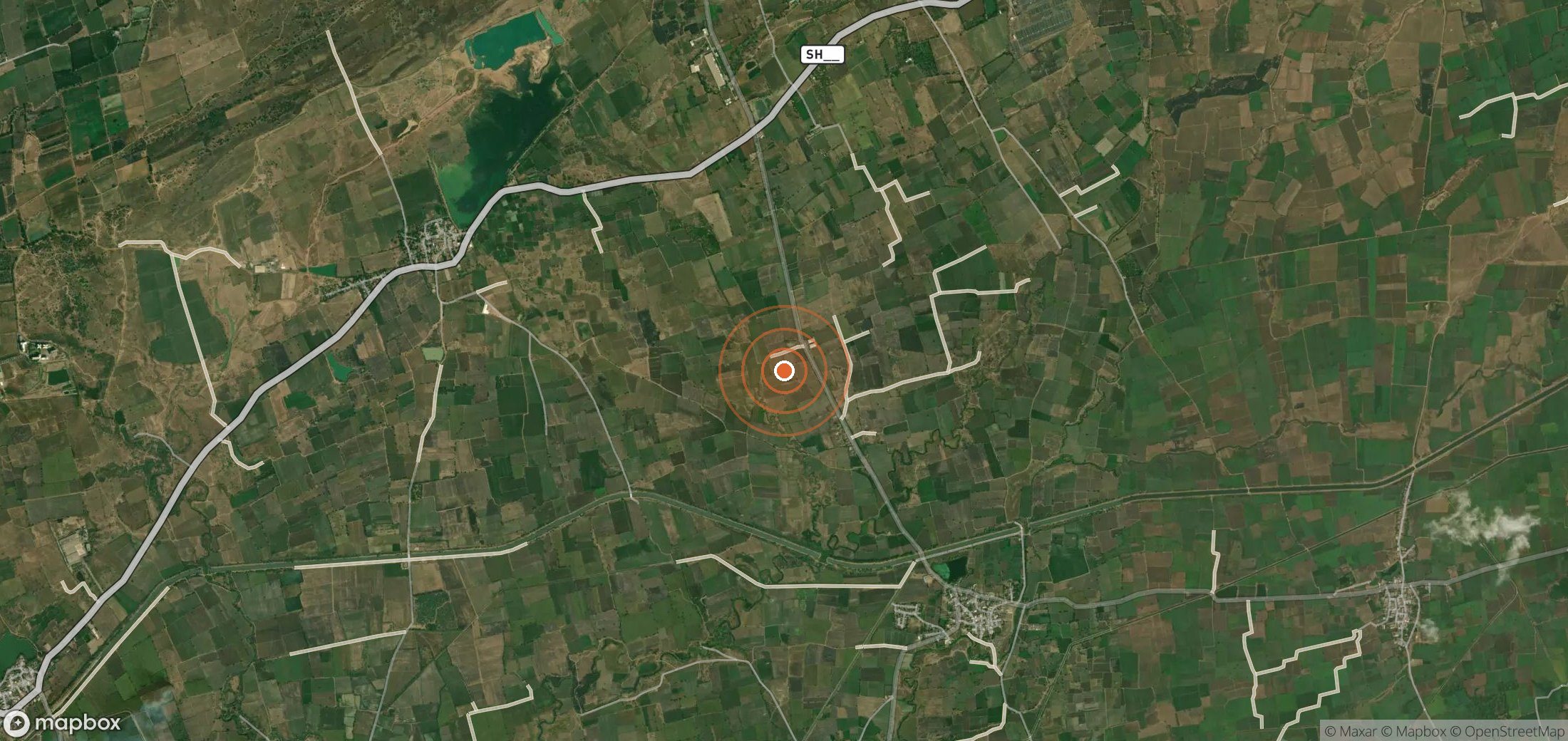 Satellite map of methane plume locations in India