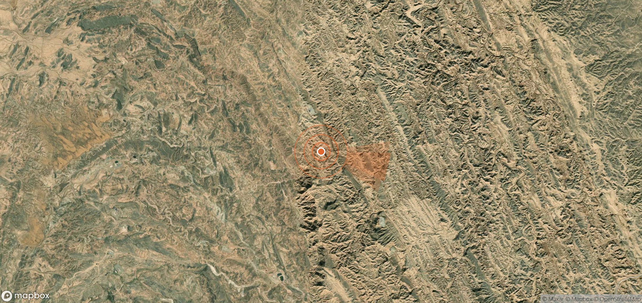 Satellite map of methane plume locations in Iran