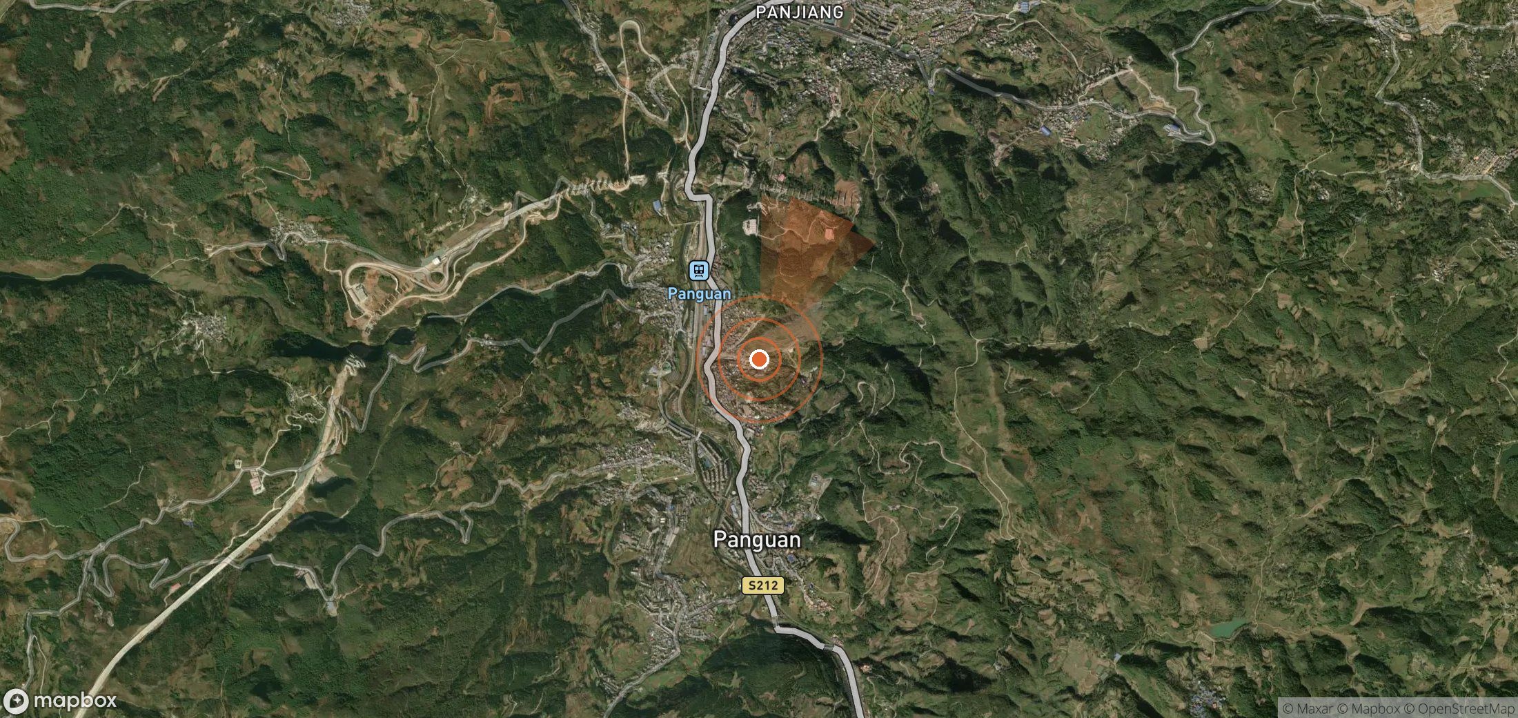 Satellite map of methane plume locations in China