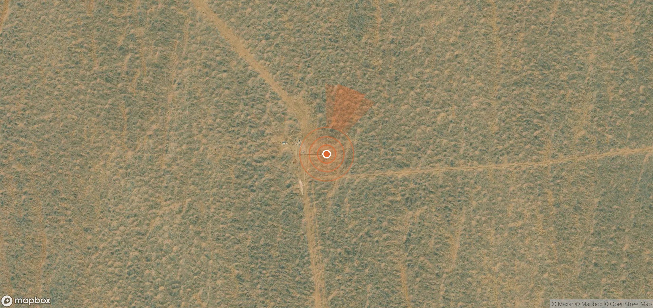Satellite map of methane plume locations in Turkmenistan