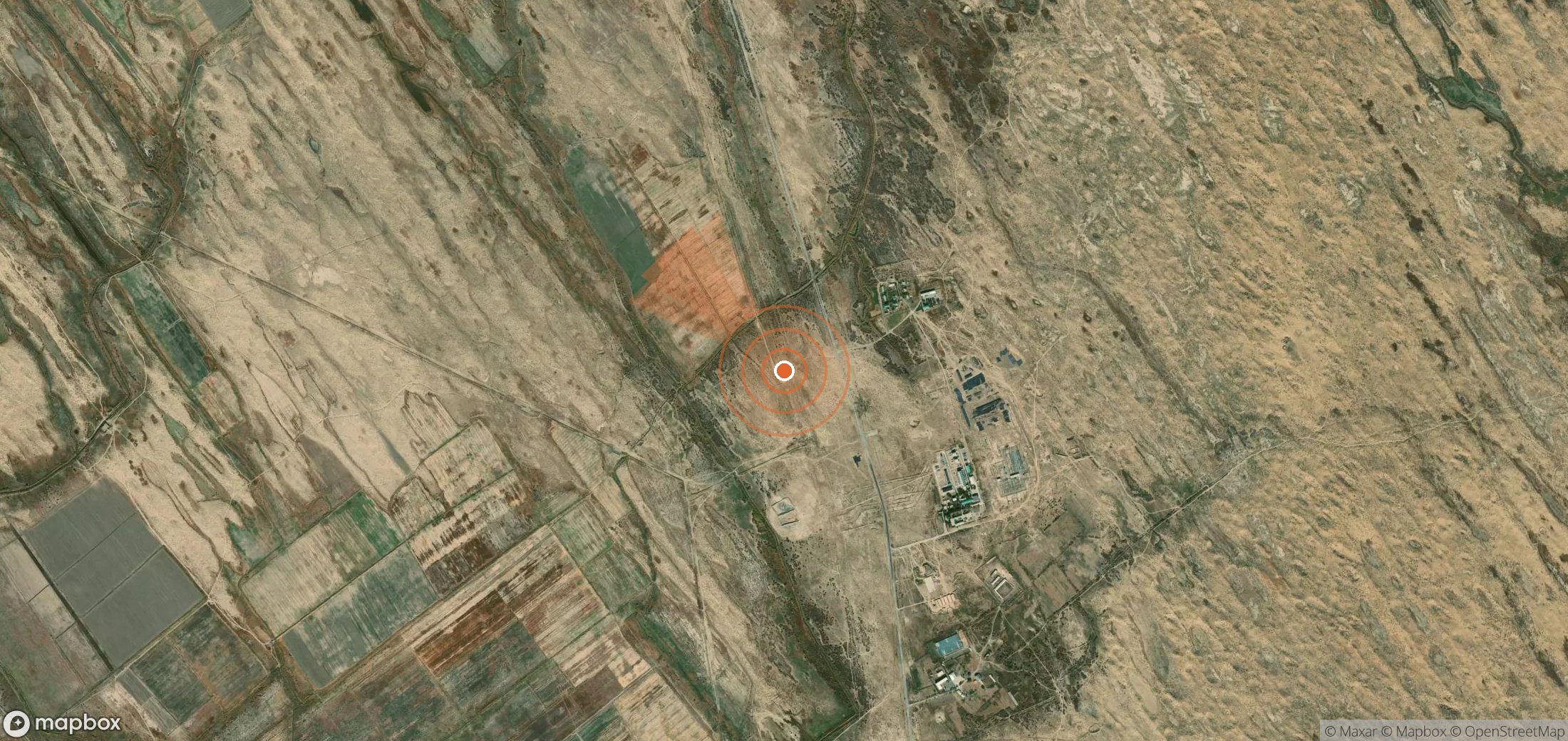 Satellite map of methane plume locations in Turkmenistan