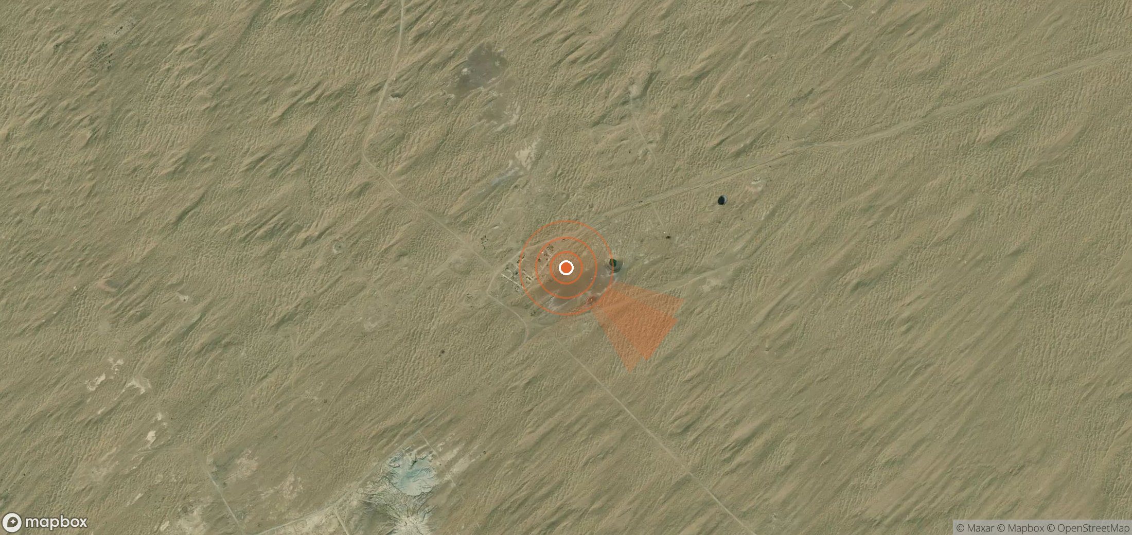 Mapa satelital de plumas de metano en Turkmenistán