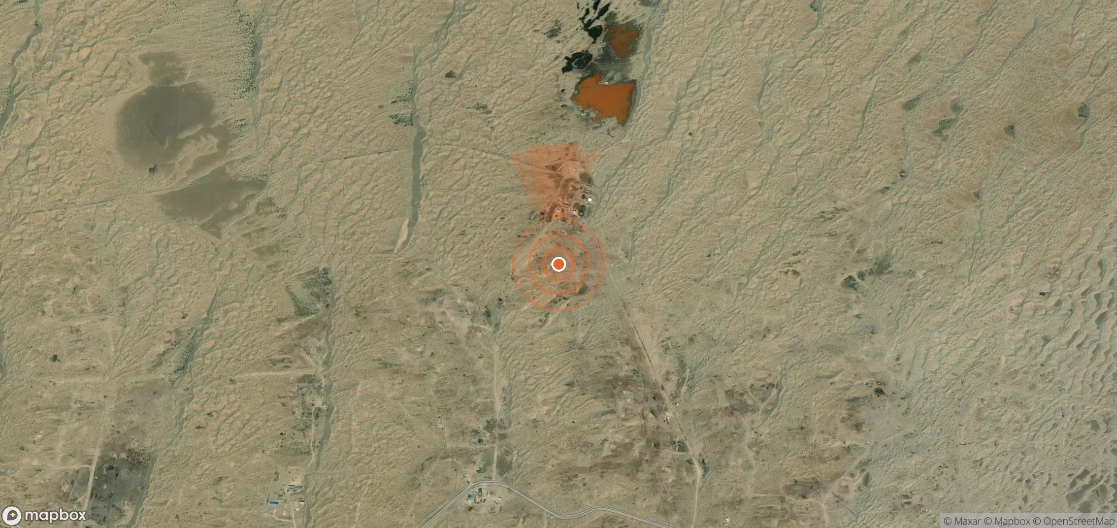 Mapa satelital de plumas de metano en Turkmenistán