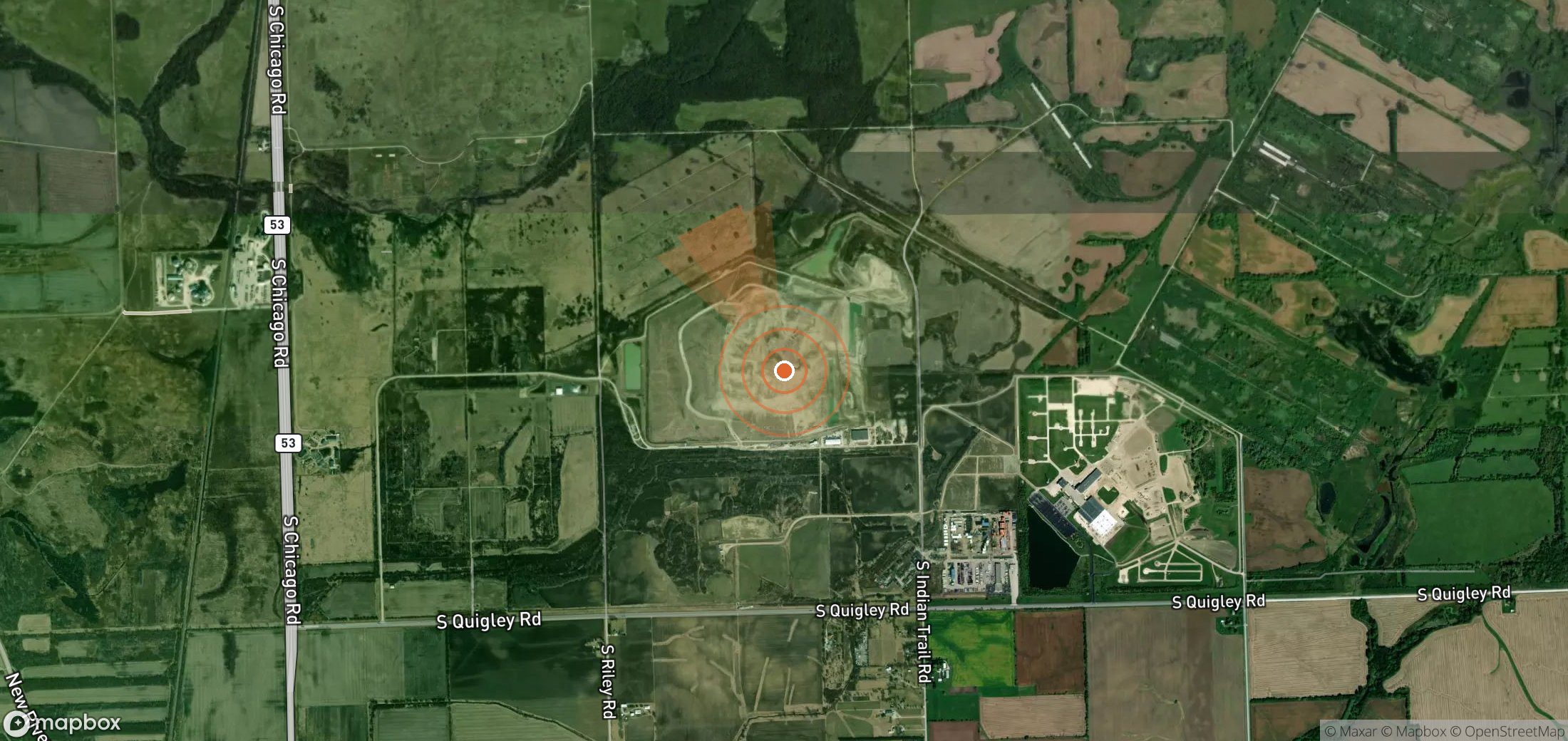Satellite map of methane plume locations in United States