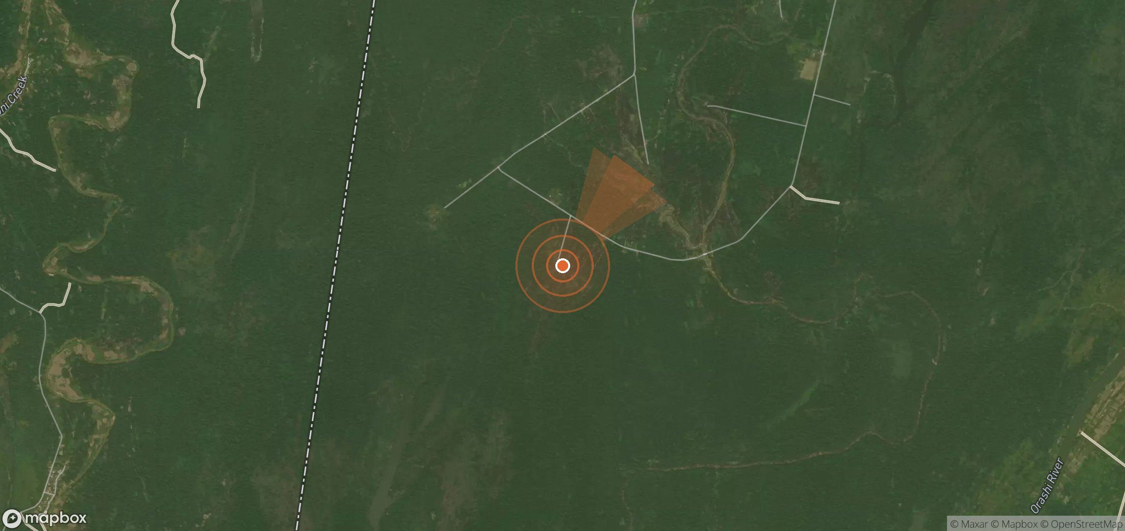 Satellite map of methane plume locations in Nigeria