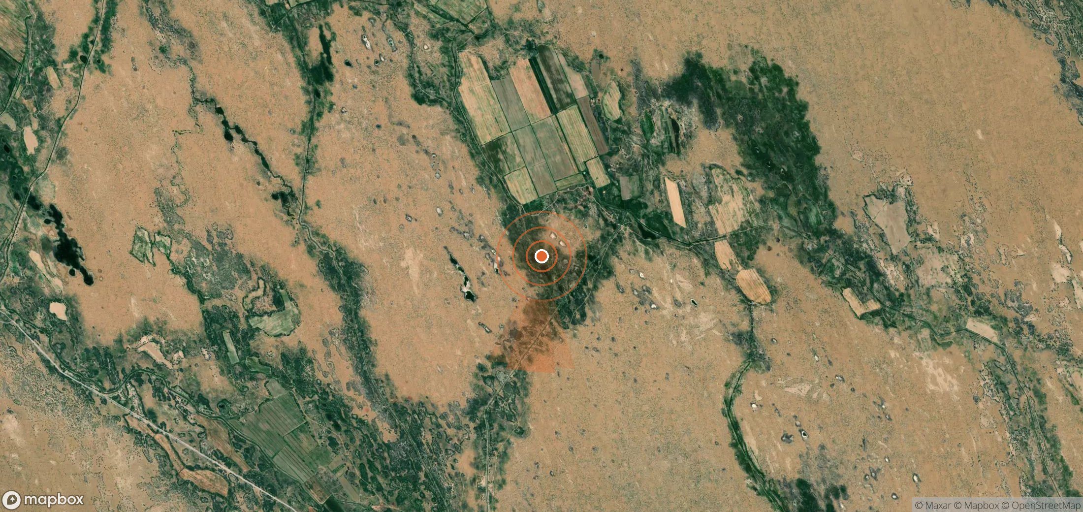 Satellite map of methane plume locations in Turkmenistan