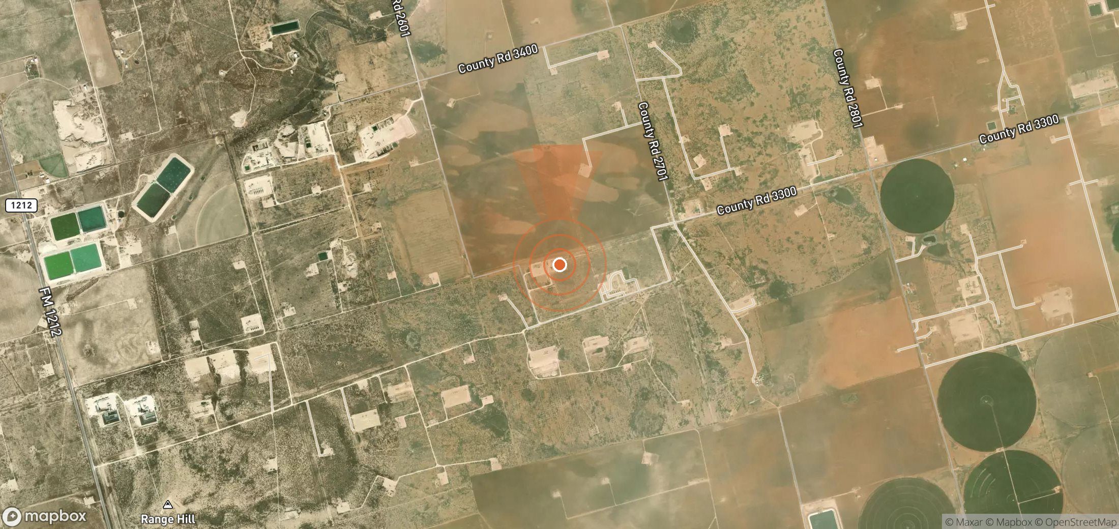 Mapa satelital de plumas de metano en Estados Unidos