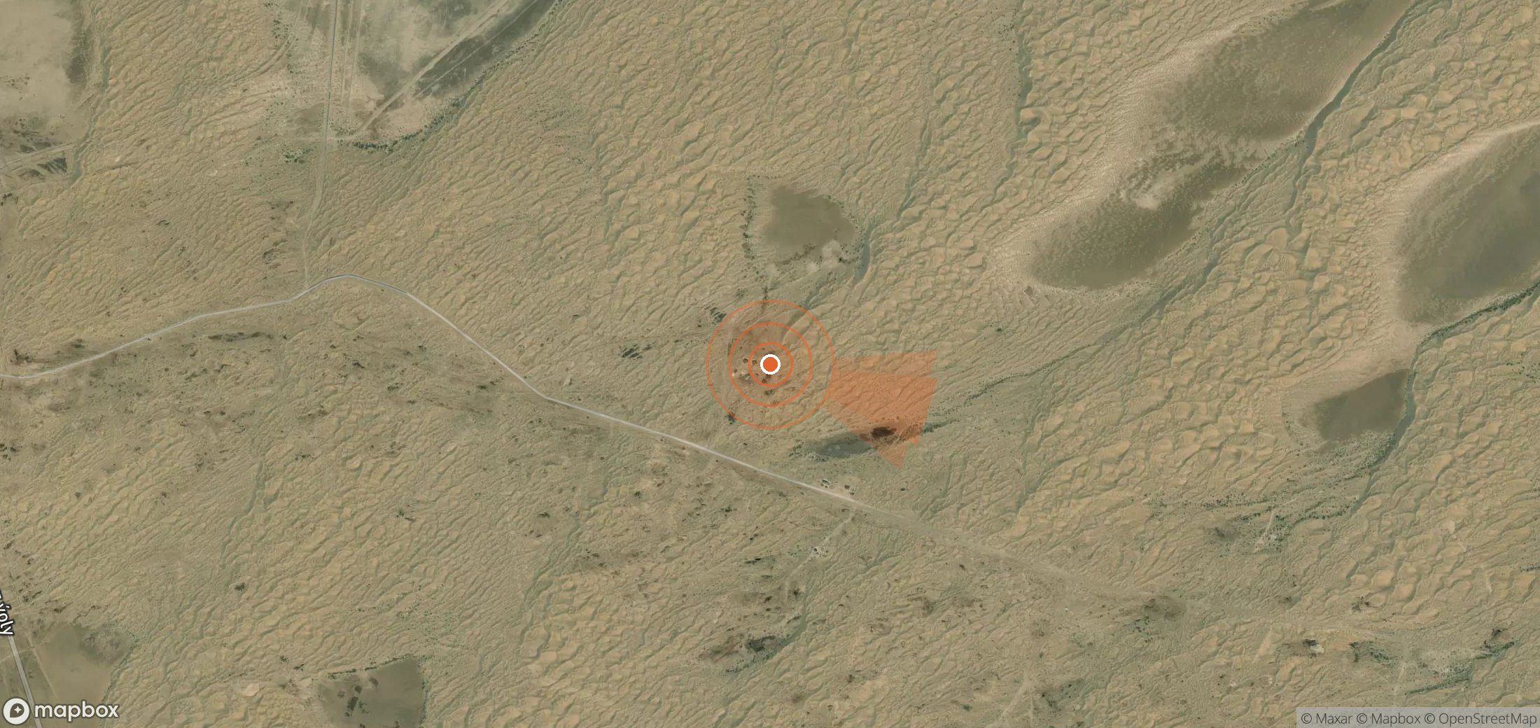 Mapa satelital de plumas de metano en Turkmenistán