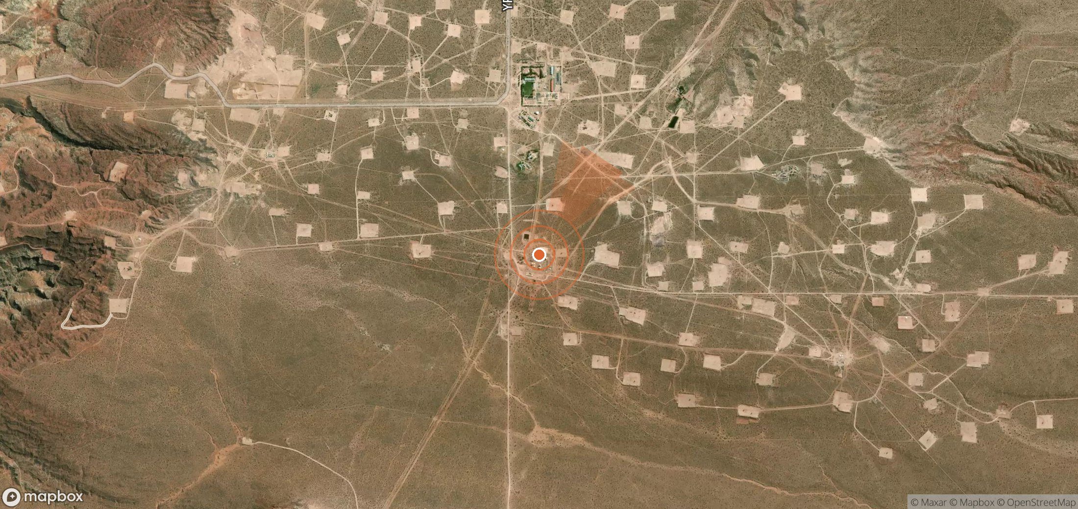Satellite map of methane plume locations in Argentina