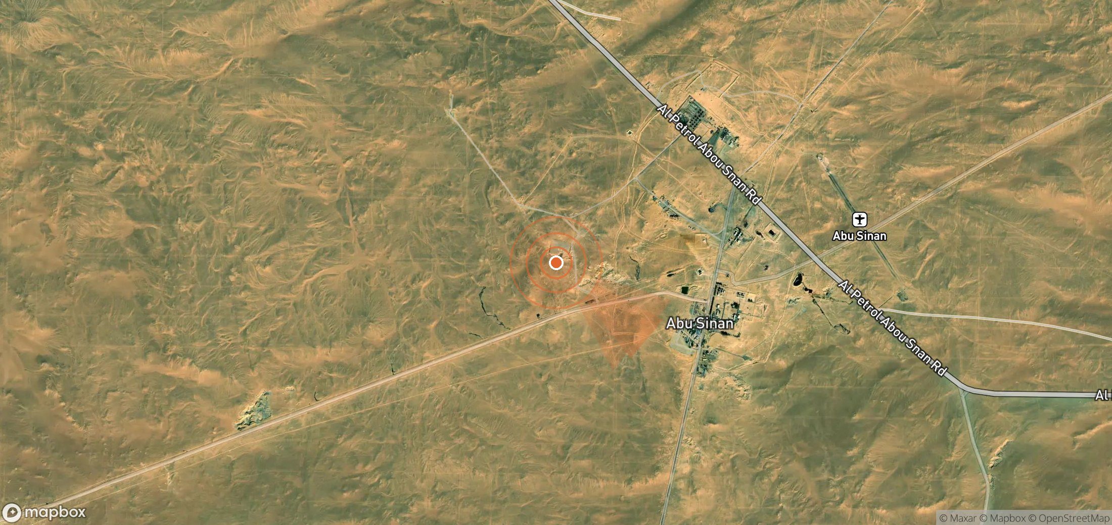 Satellite map of methane plume locations in Egypt