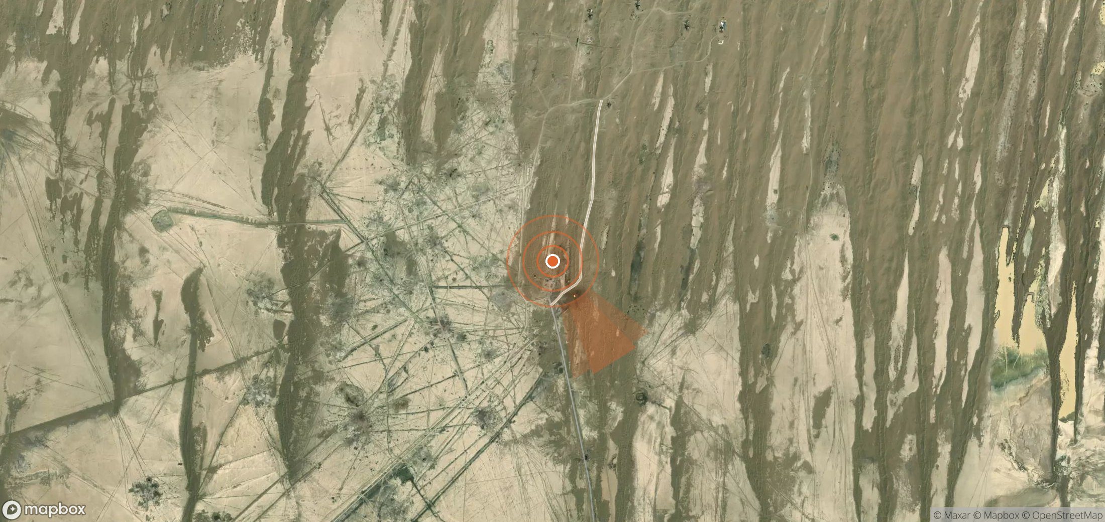 Satellite map of methane plume locations in Turkmenistan