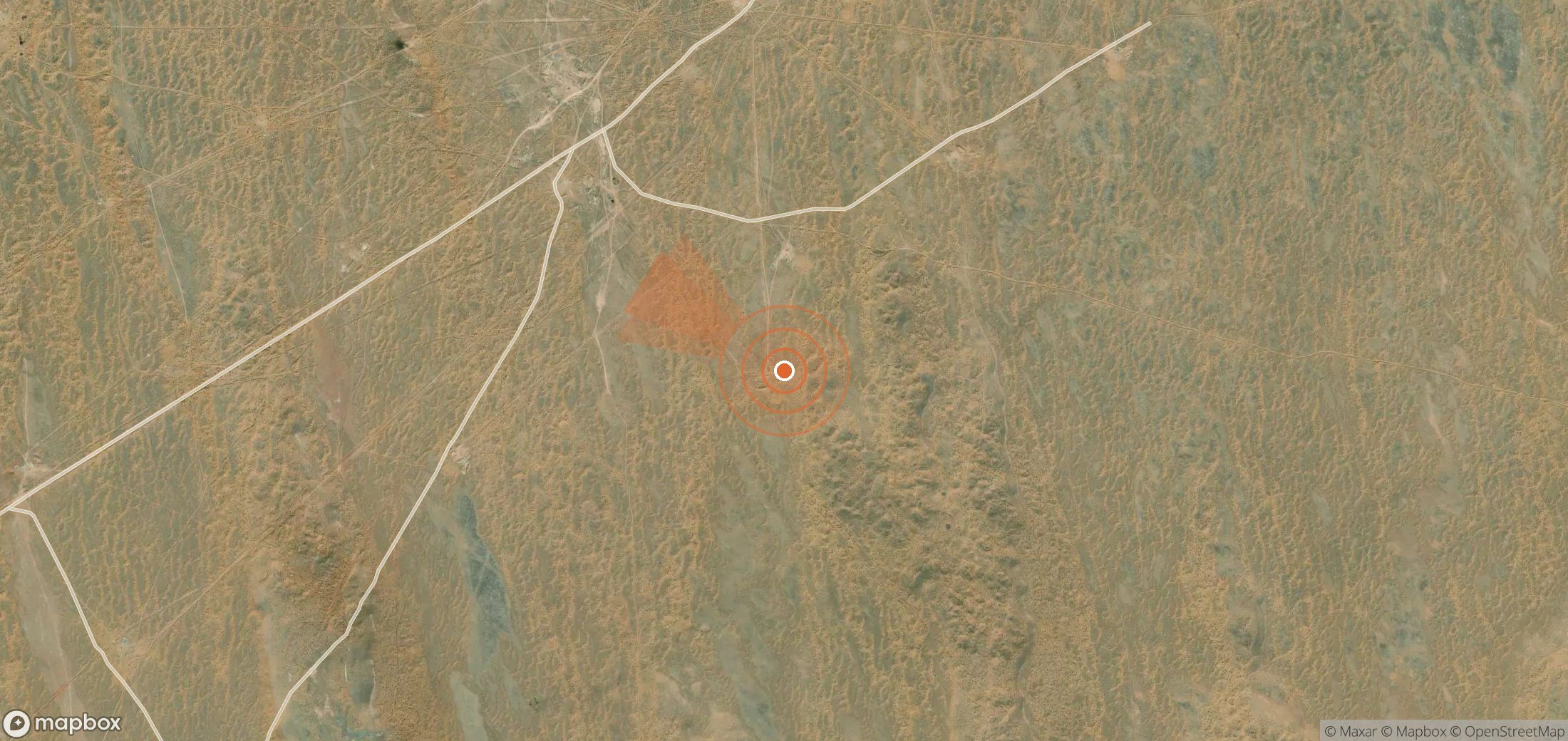 Satellite map of methane plume locations in Turkmenistan