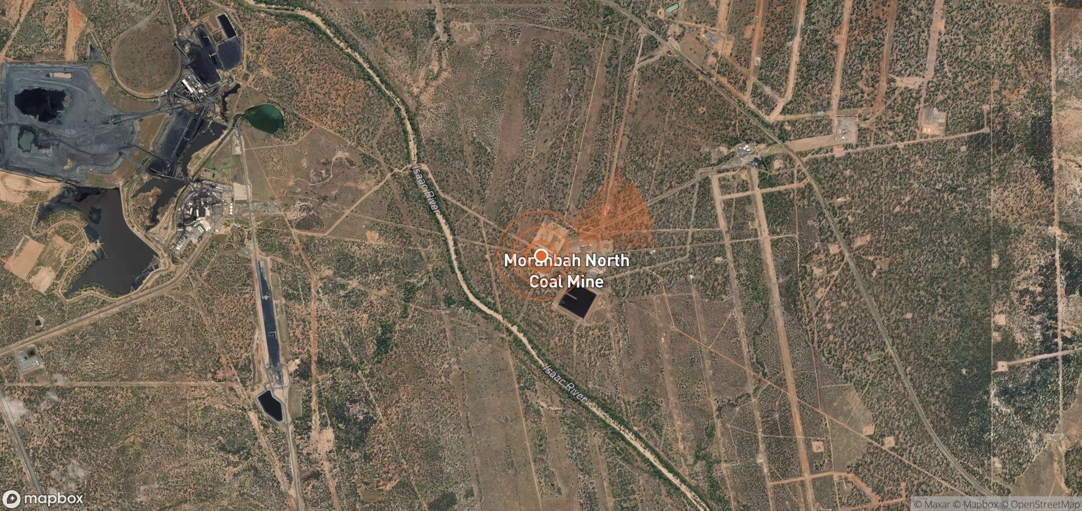 Satellite map of methane plume locations in Australia