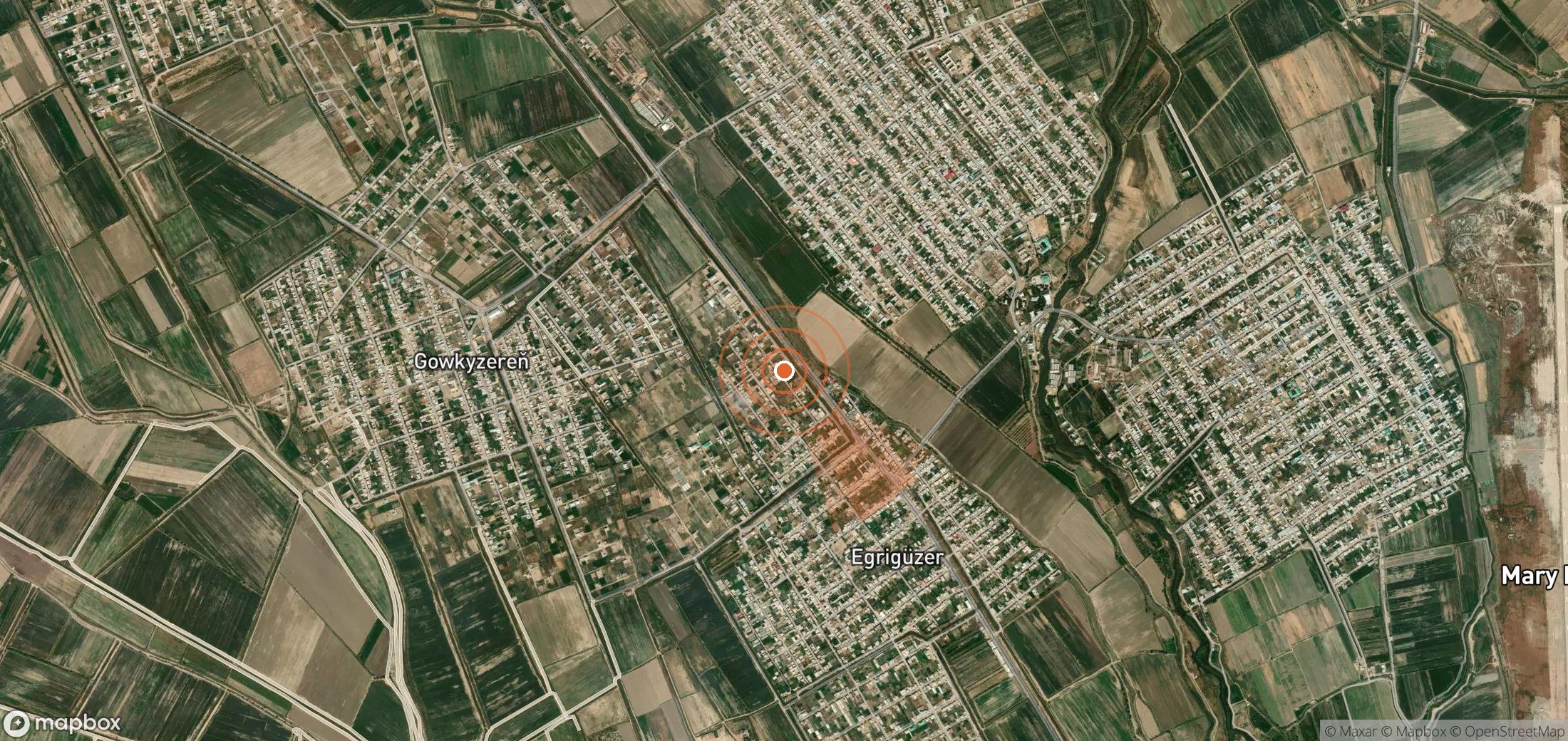 Satellite map of methane plume locations in Turkmenistan