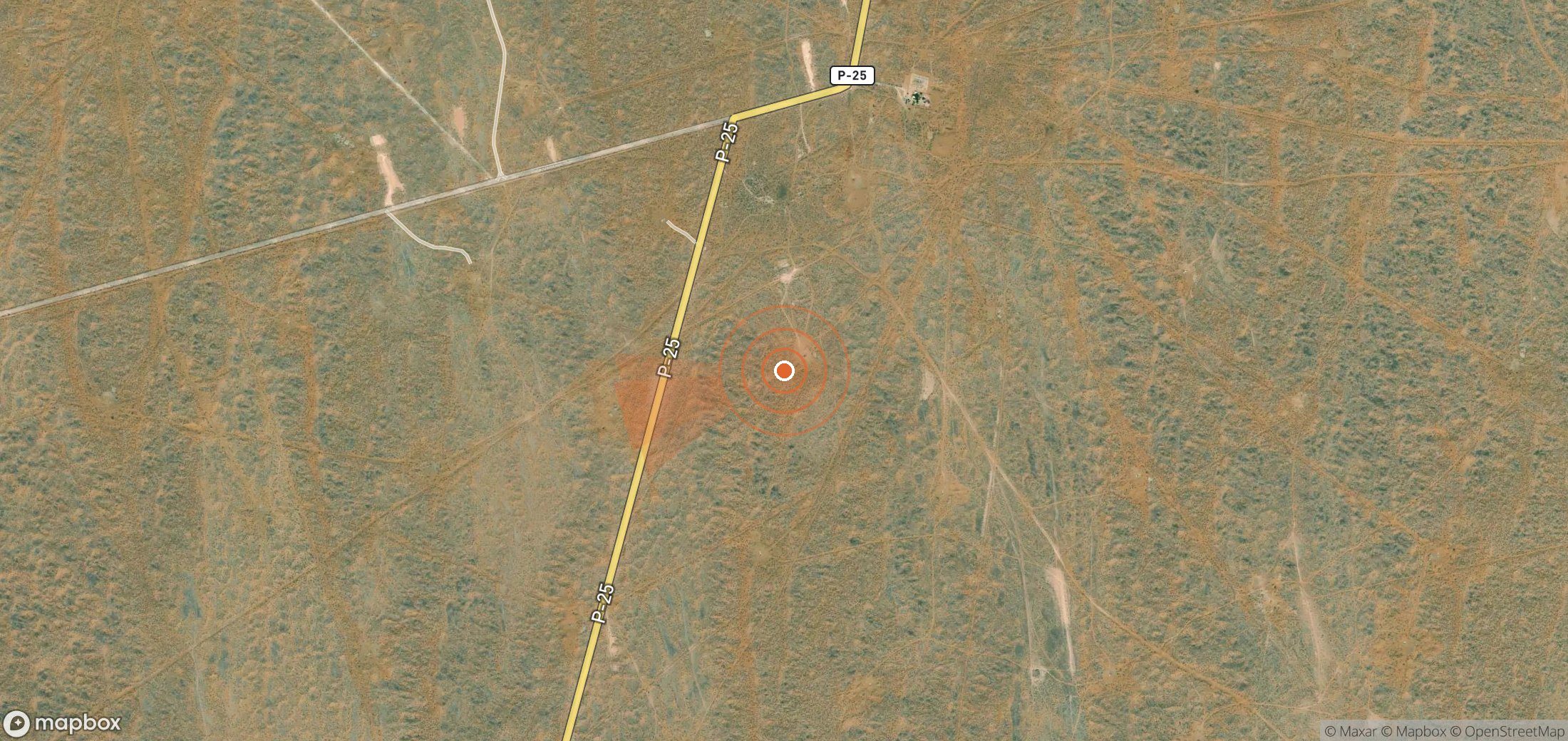 Satellite map of methane plume locations in Turkmenistan