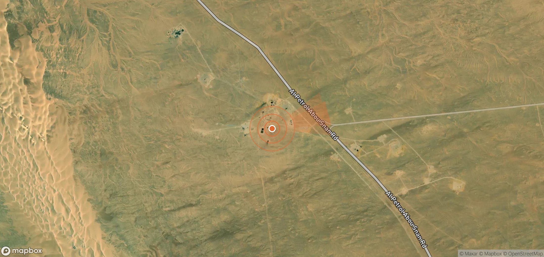 Mapa satelital de plumas de metano en Egipto