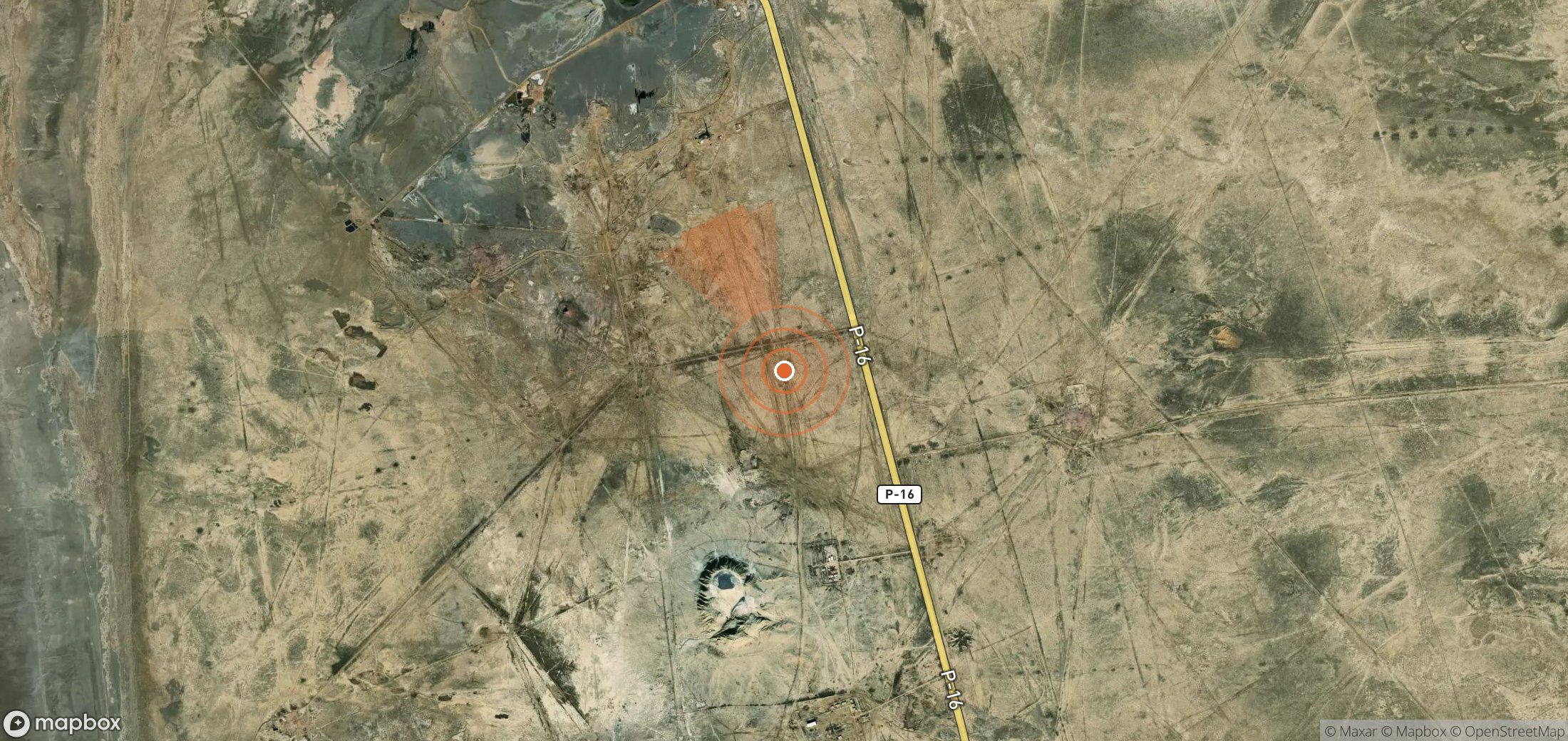 Mapa satelital de plumas de metano en Turkmenistán