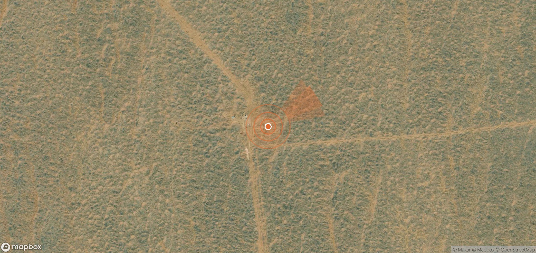 Satellite map of methane plume locations in Turkmenistan