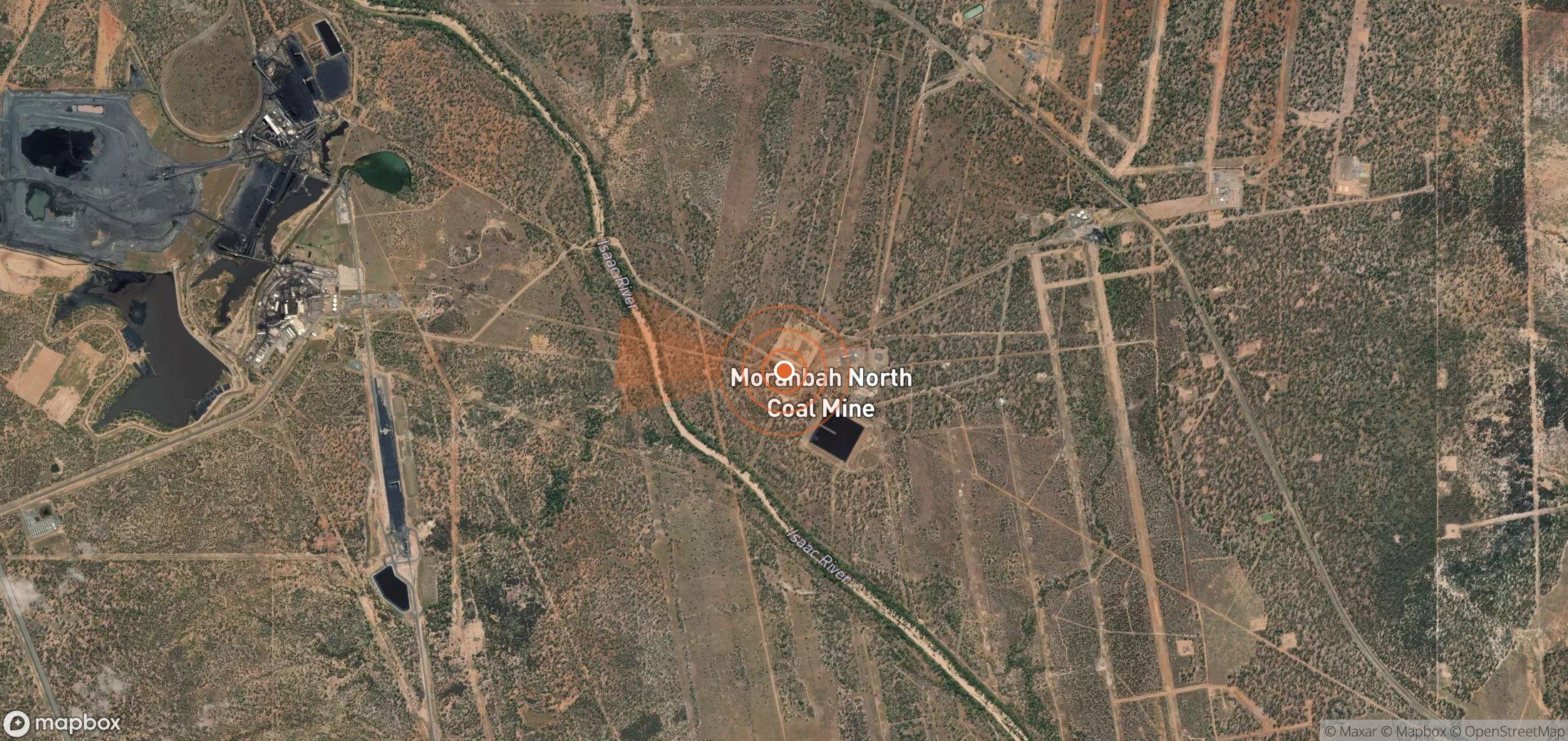 Satellite map of methane plume locations in Australia