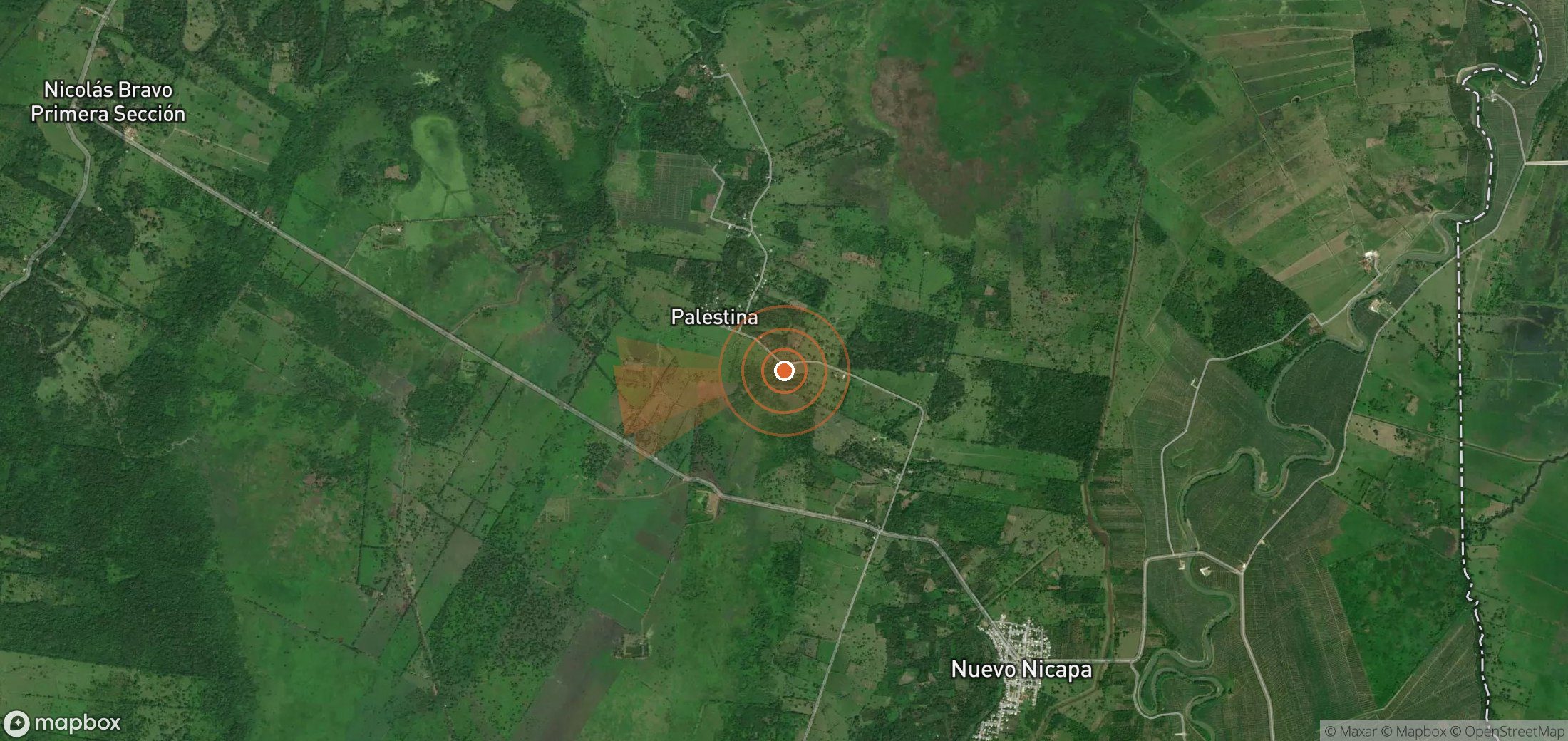 Satellite map of methane plume locations in Mexico