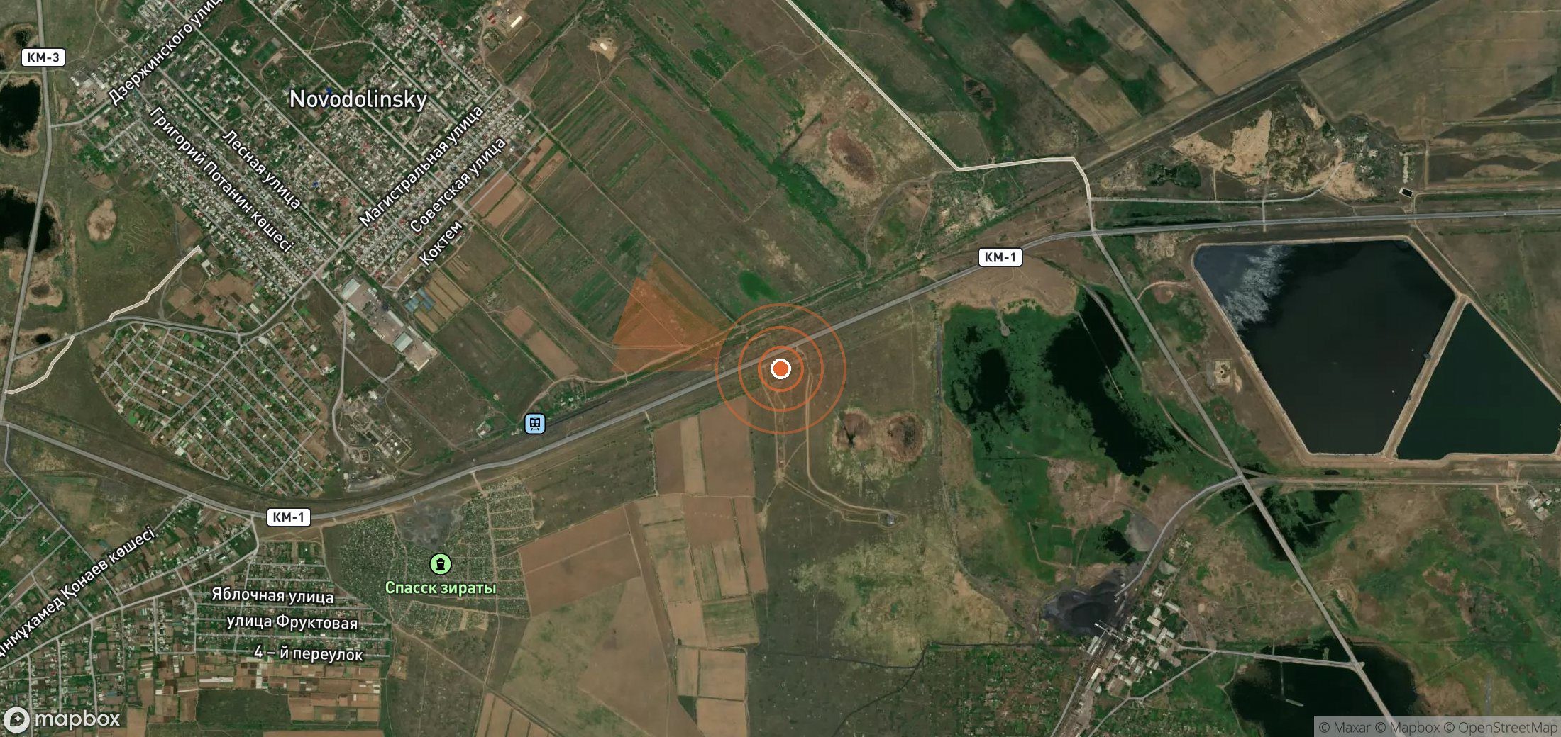Mapa satelital de plumas de metano en Kazajistán