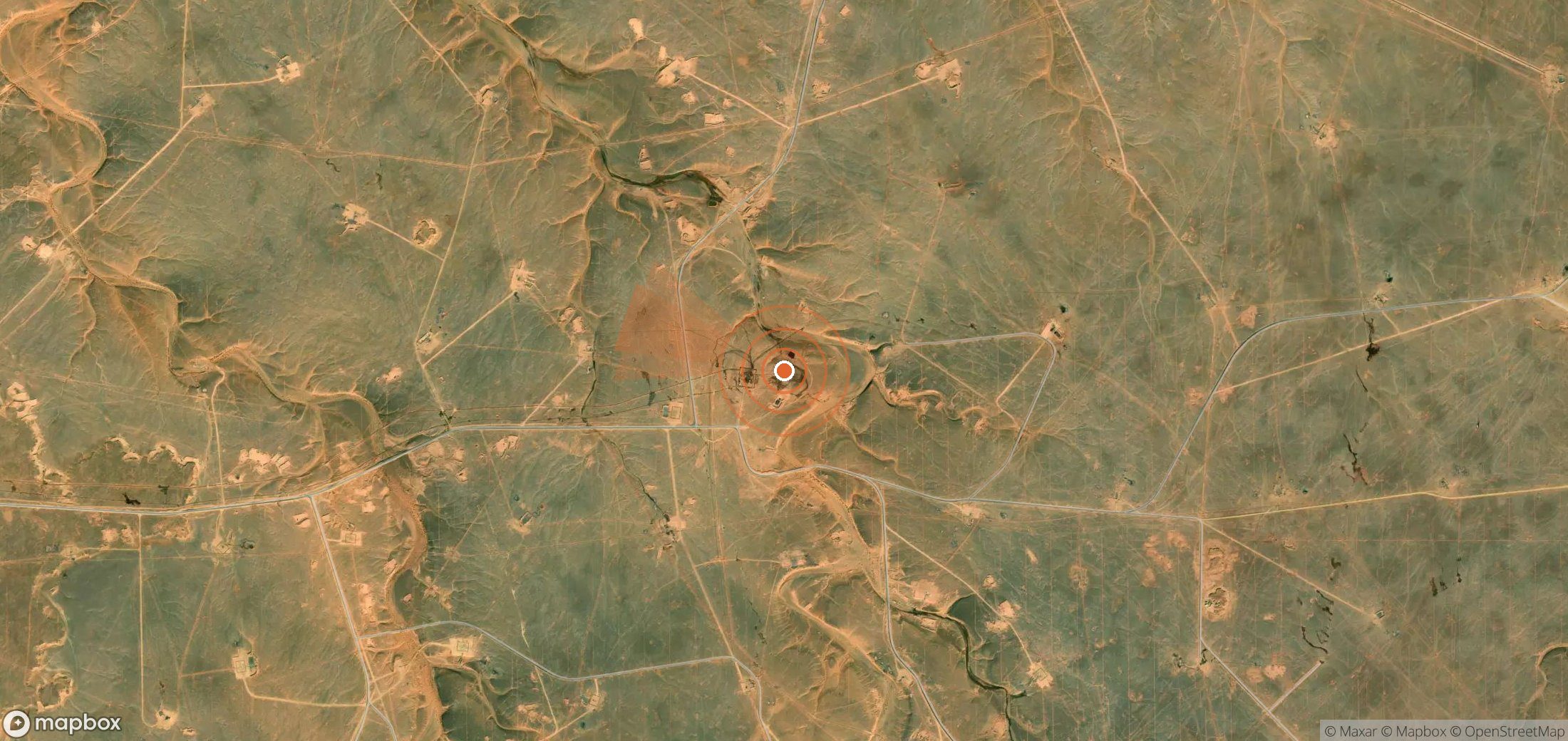 Mapa satelital de plumas de metano en Argelia