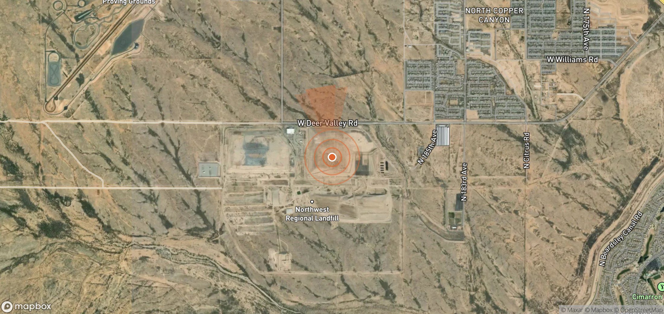 Mapa satelital de plumas de metano en Estados Unidos