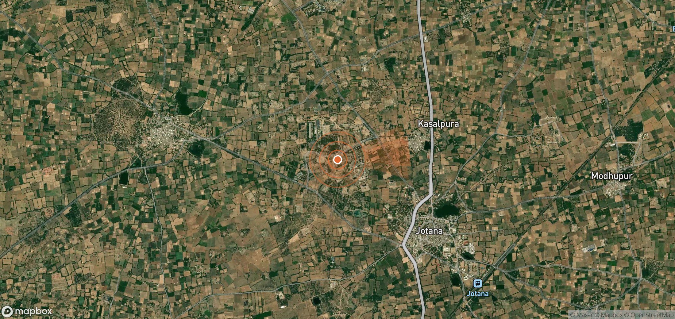 Satellite map of methane plume locations in India