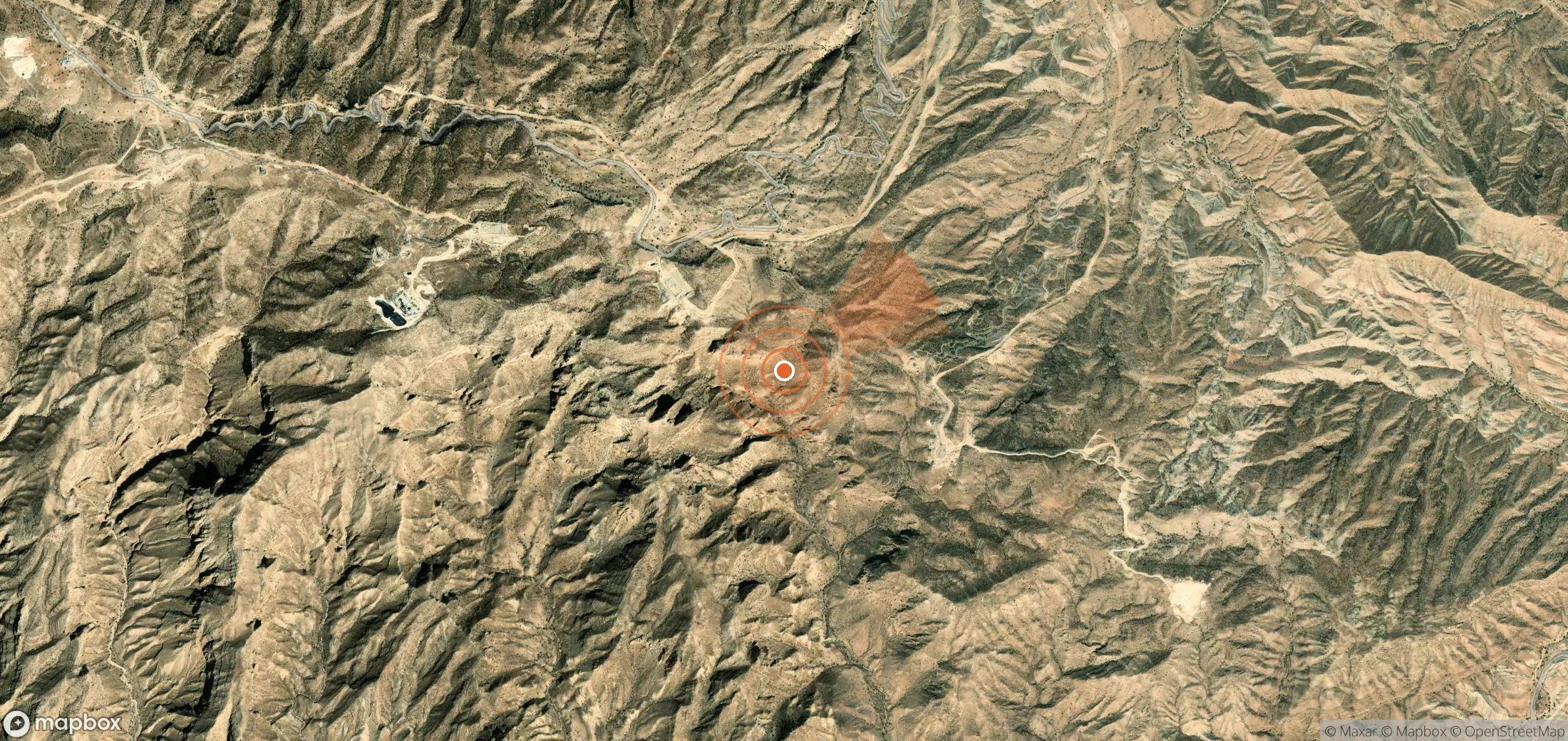 Satellite map of methane plume locations in Iran