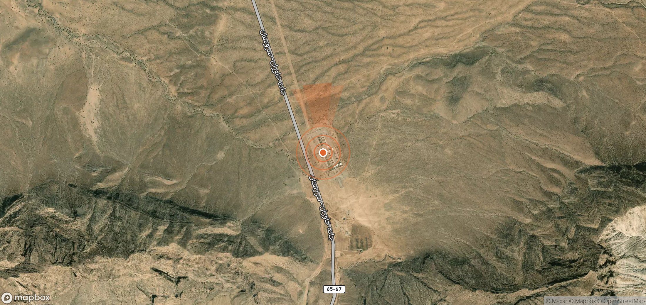 Mapa satelital de plumas de metano en Irán