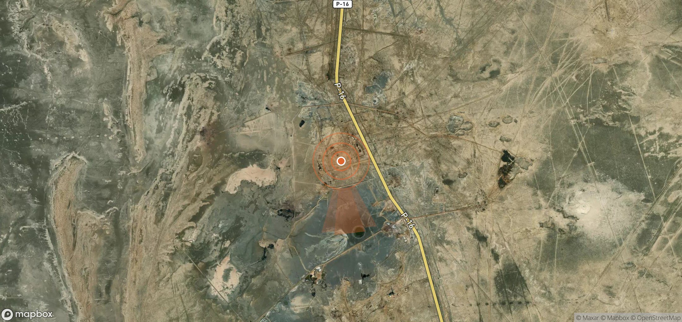 Satellite map of methane plume locations in Turkmenistan