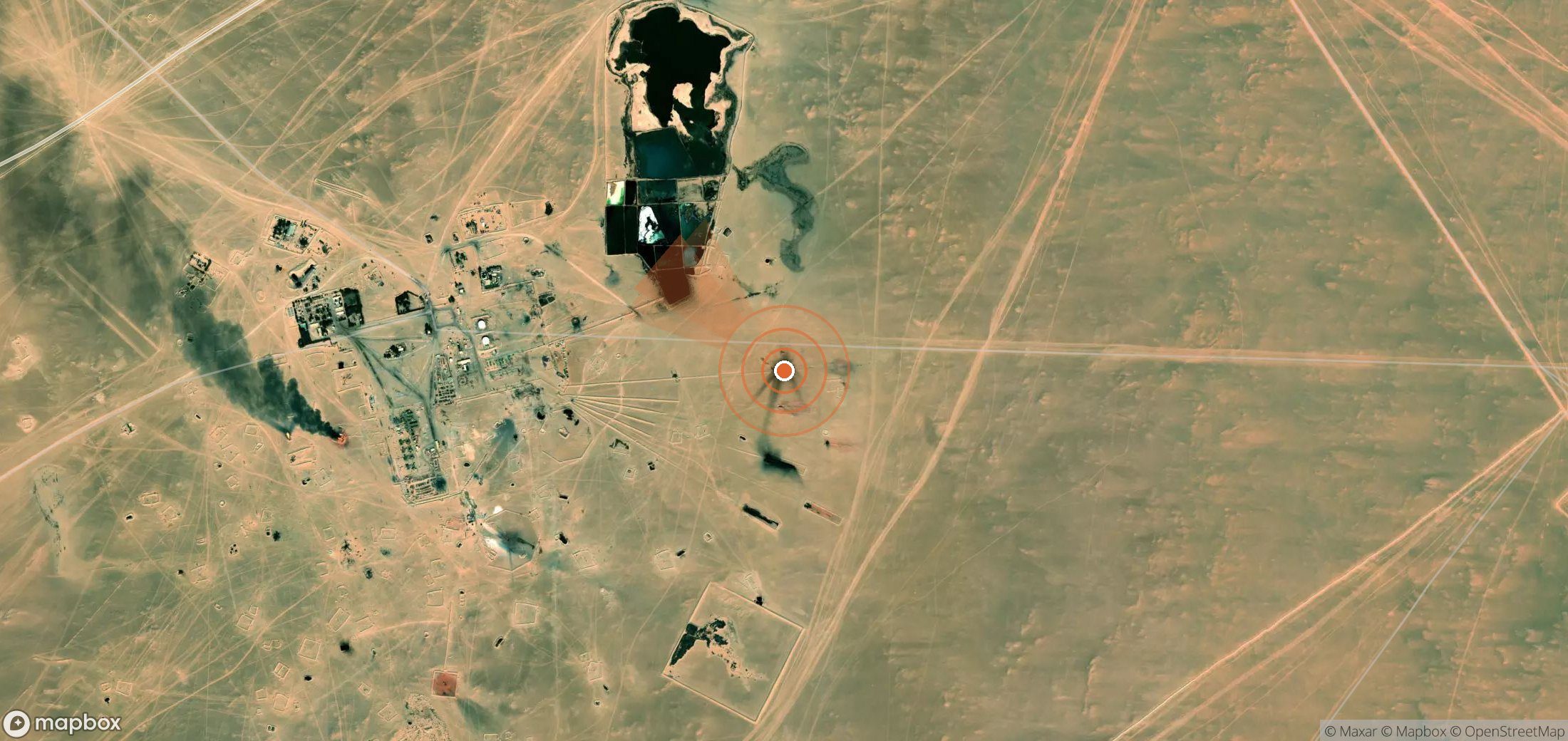 Mapa satelital de plumas de metano en Libia