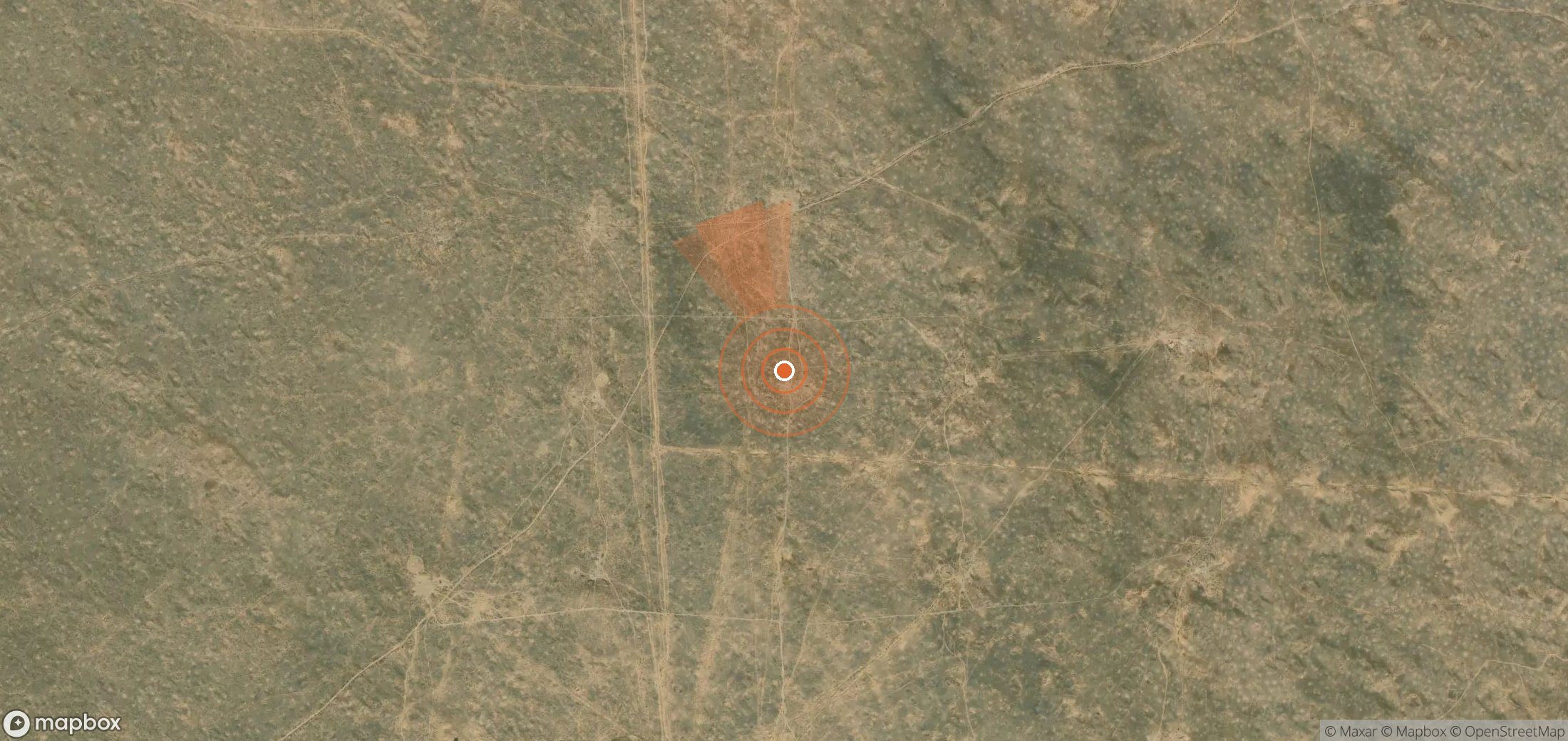 Satellite map of methane plume locations in Turkmenistan