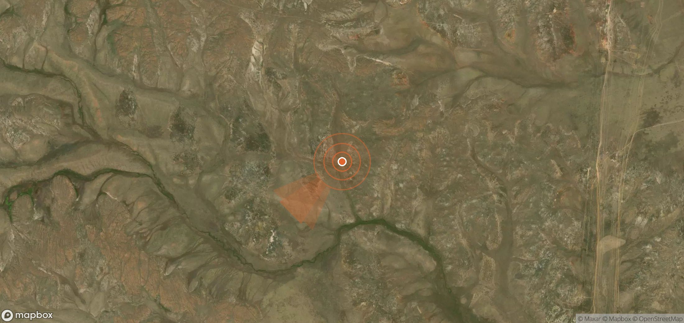Satellite map of methane plume locations in Kazakhstan