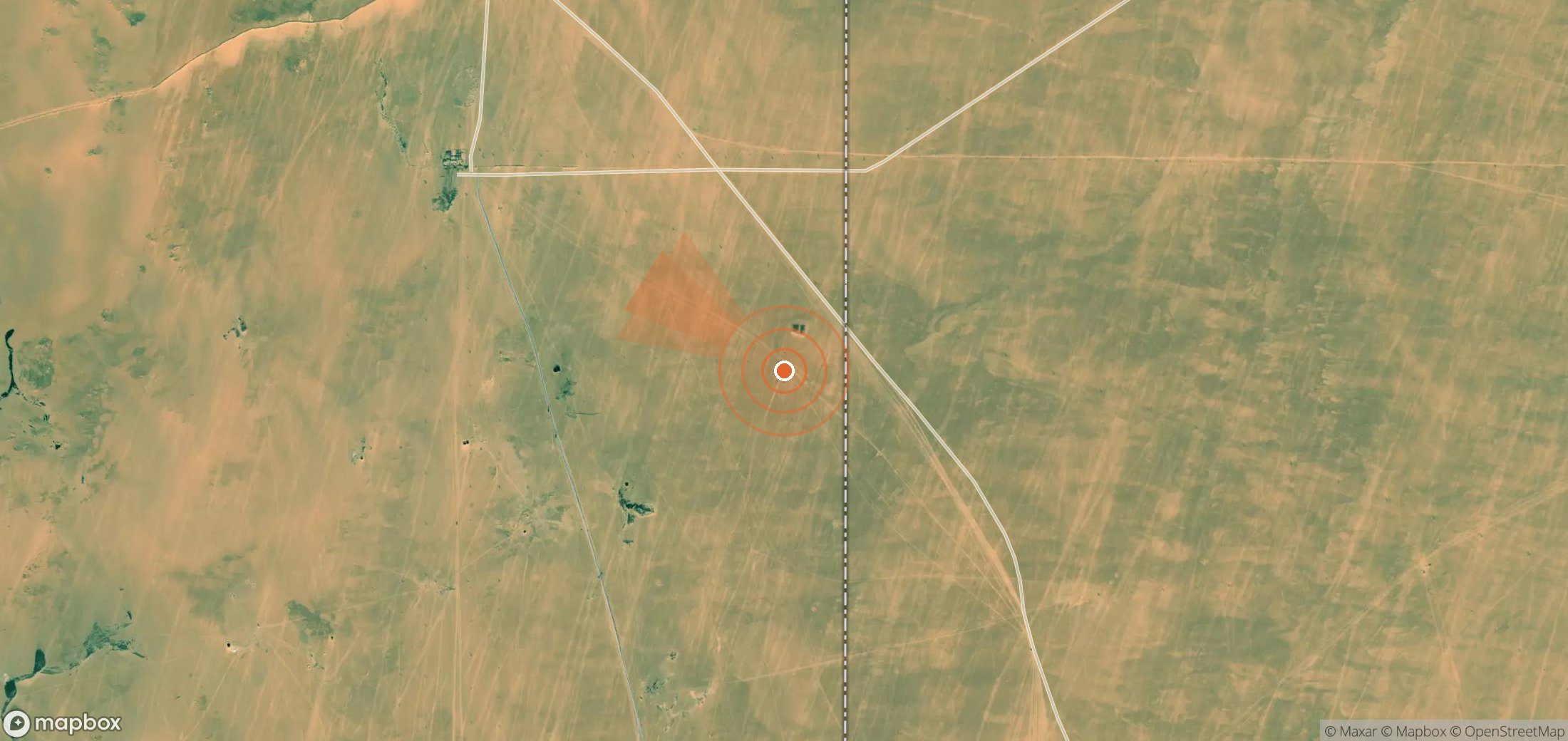 Mapa satelital de plumas de metano en Libia