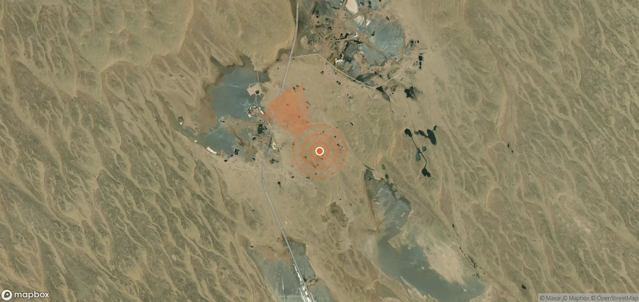Satellite map of methane plume locations in Turkmenistan