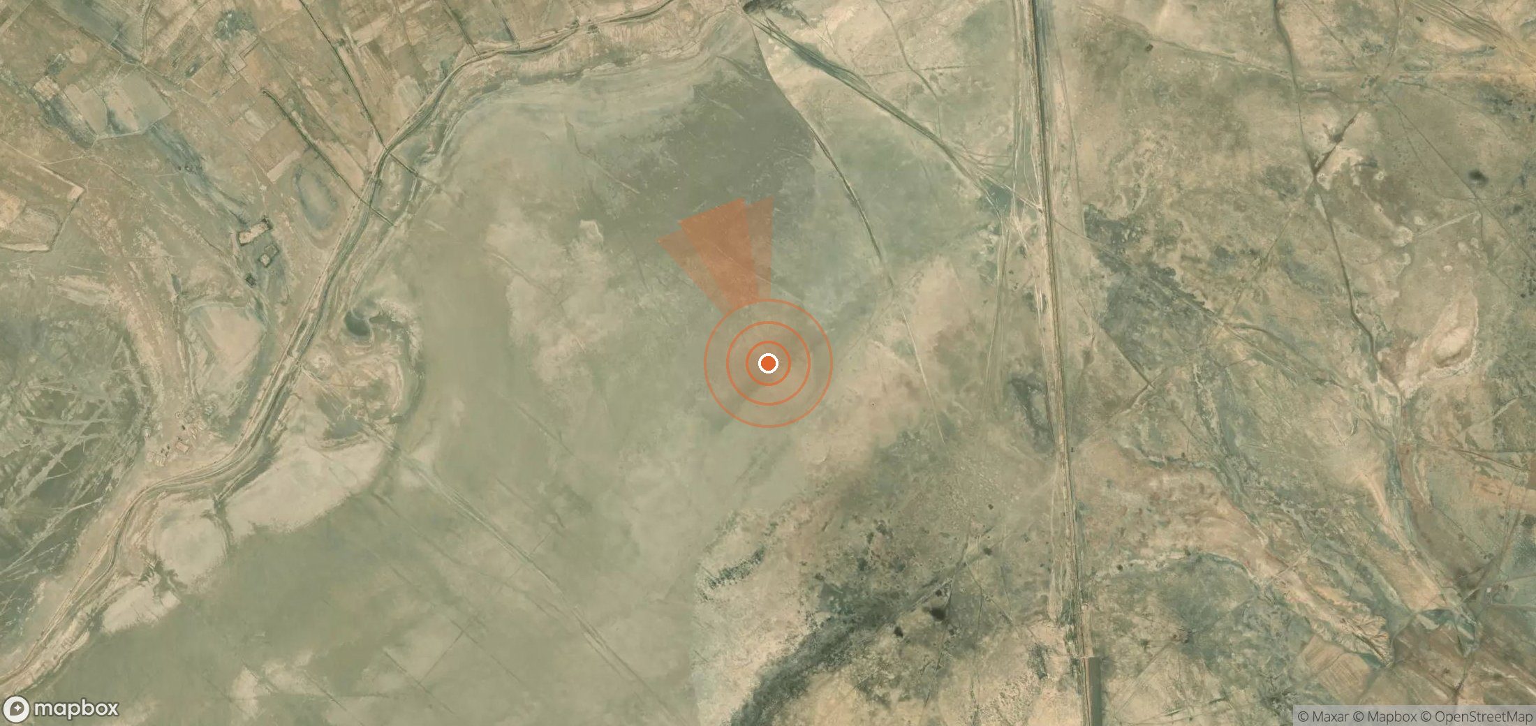 Satellite map of methane plume locations in Iran