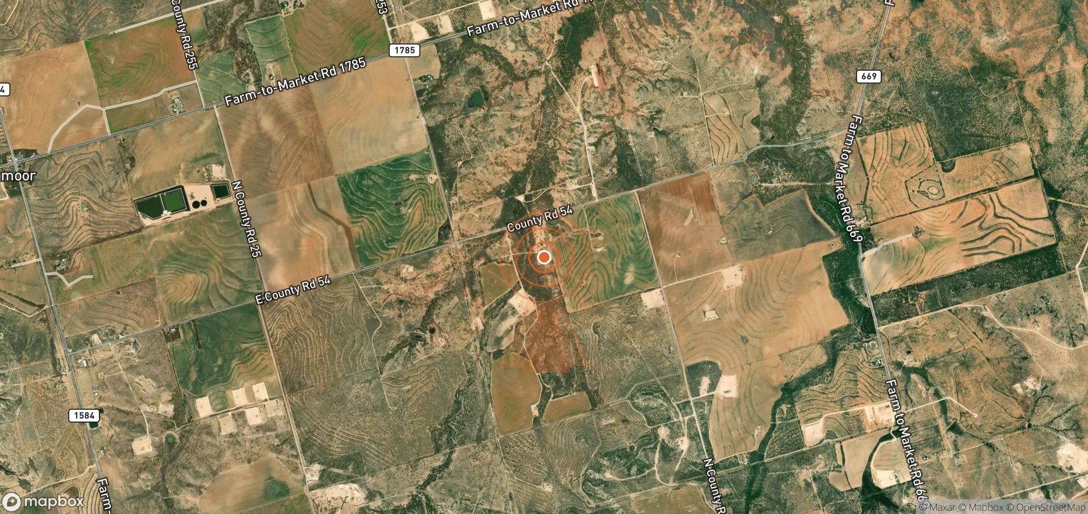 Mapa satelital de plumas de metano en Estados Unidos