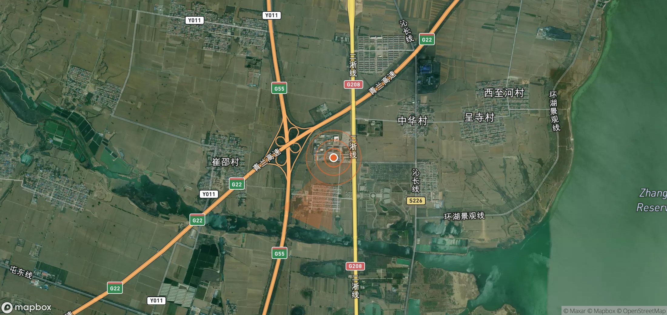 Mapa satelital de plumas de metano en China