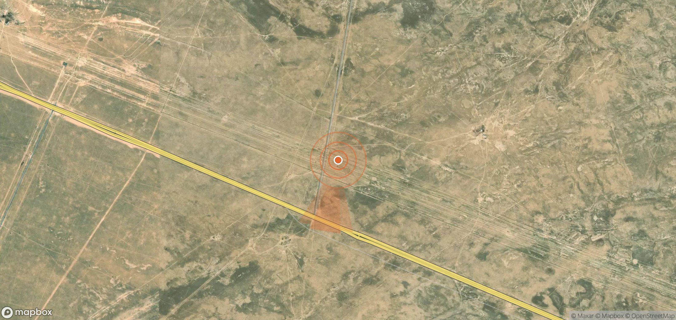 Mapa satelital de plumas de metano en Kazajistán