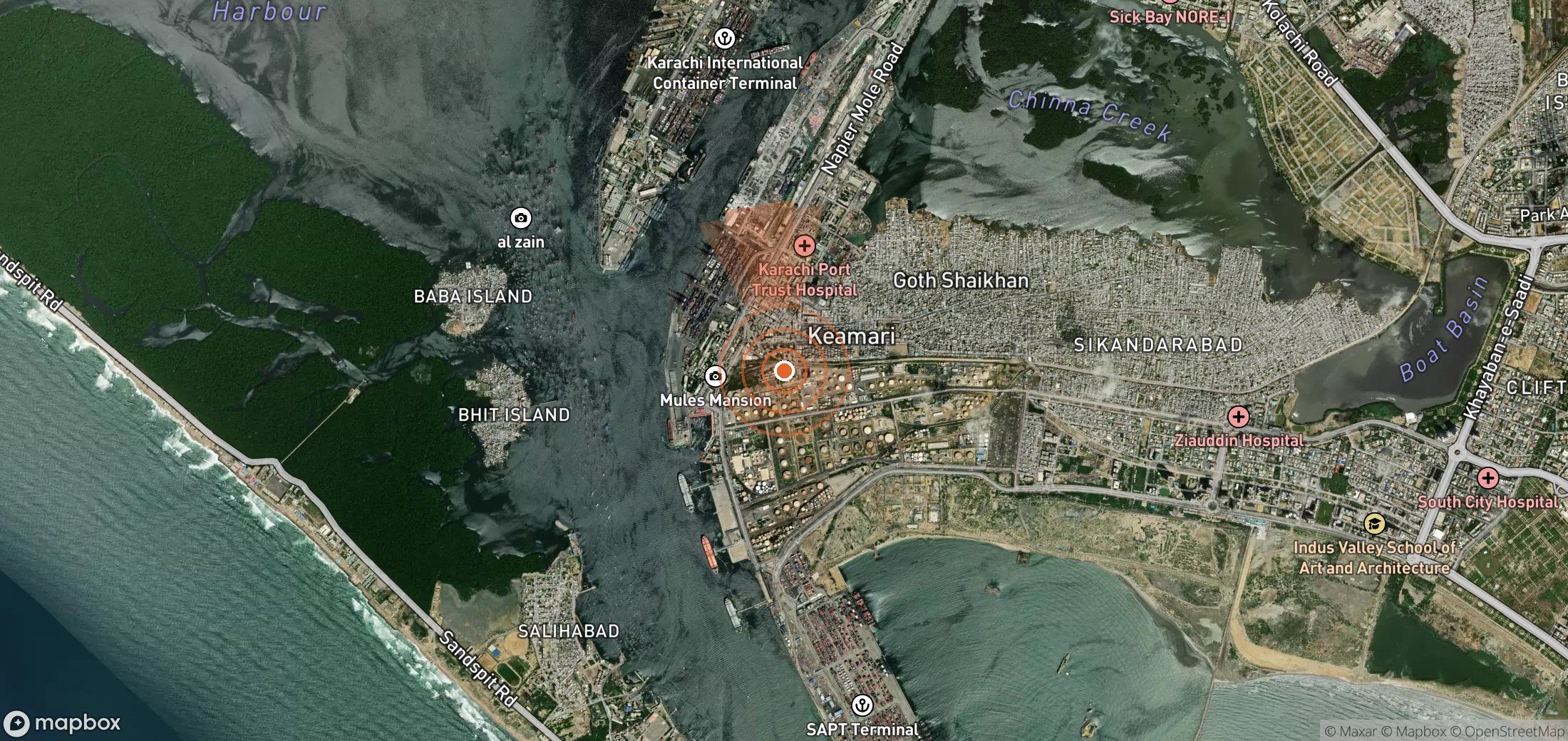 Satellite map of methane plume locations in Pakistan