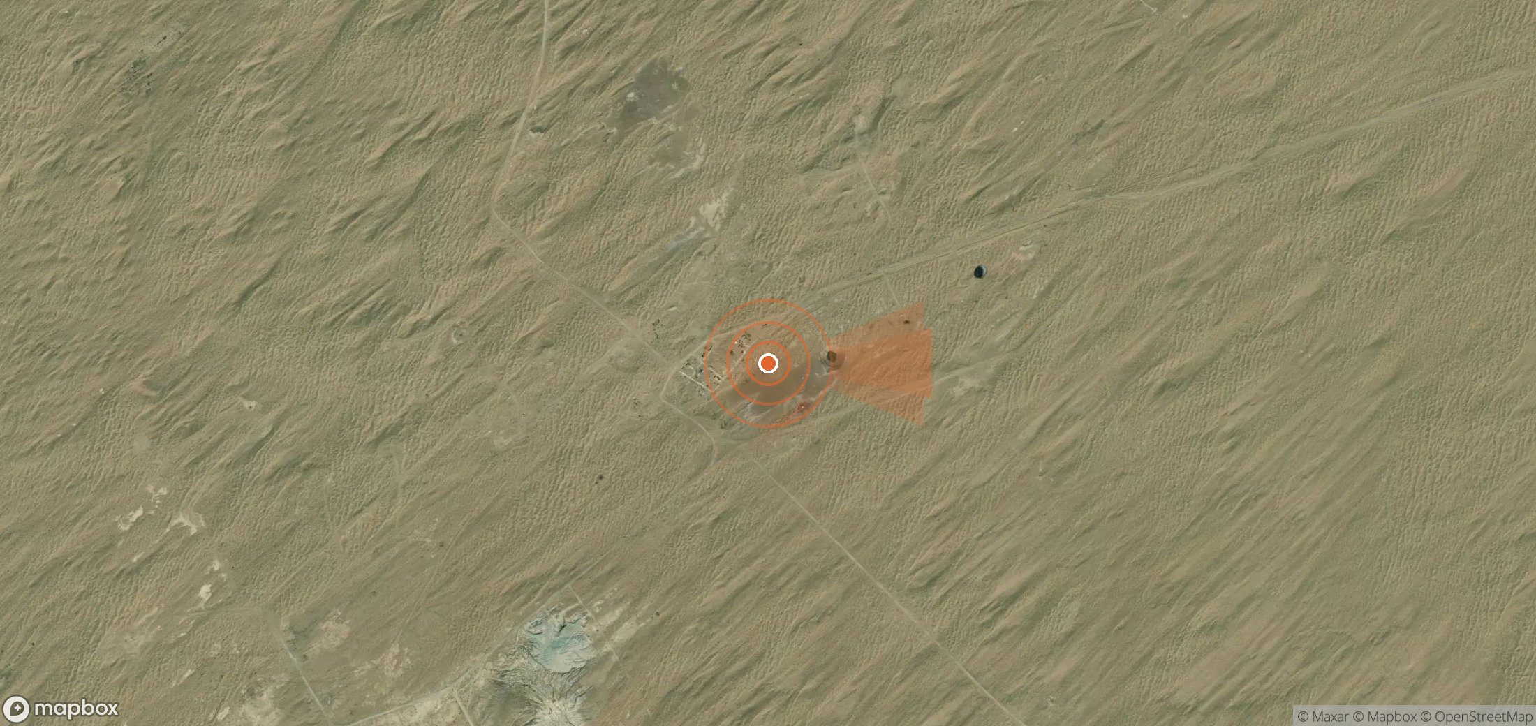 Mapa satelital de plumas de metano en Turkmenistán