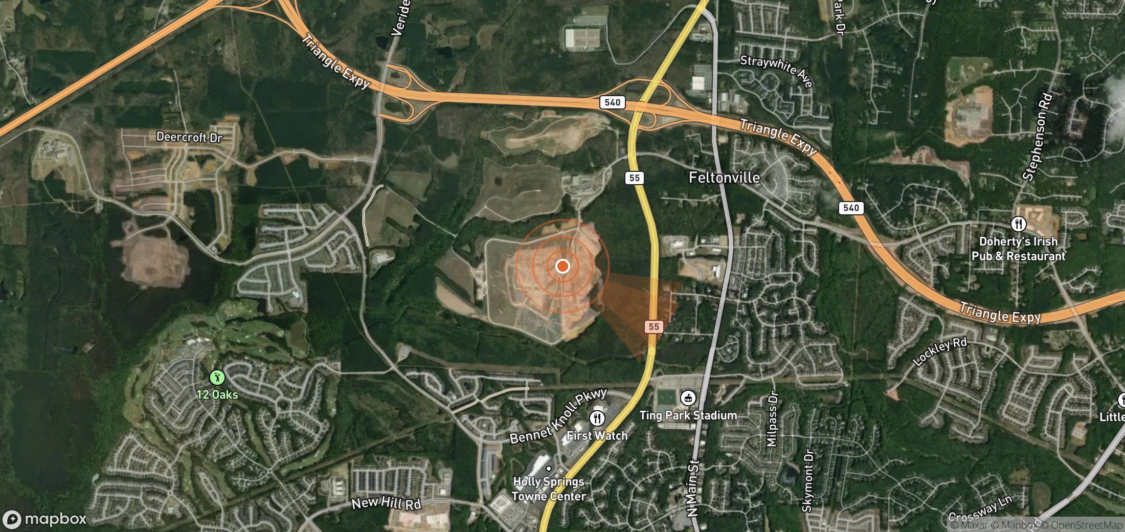 Satellite map of methane plume locations in United States