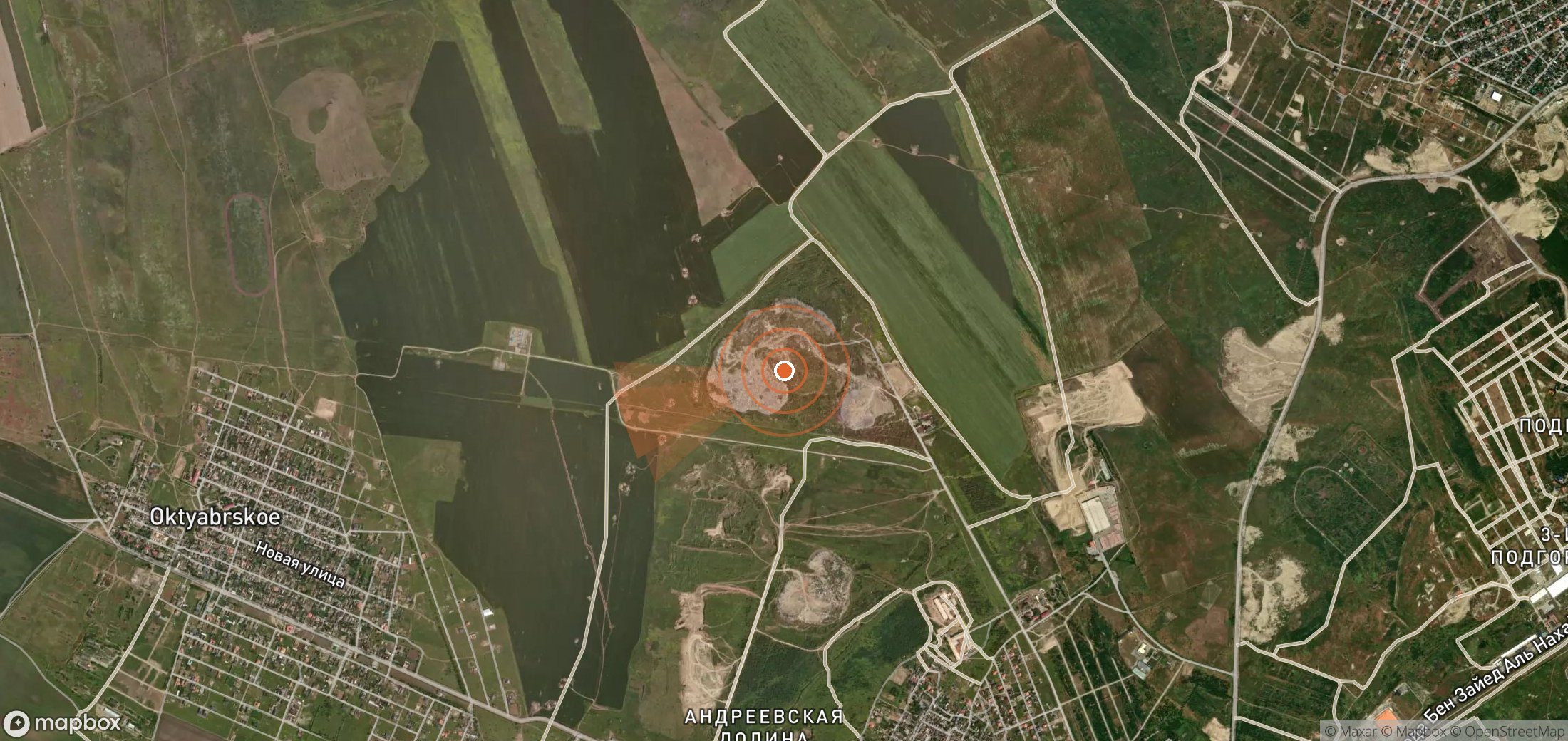 Satellite map of methane plume locations in Russia