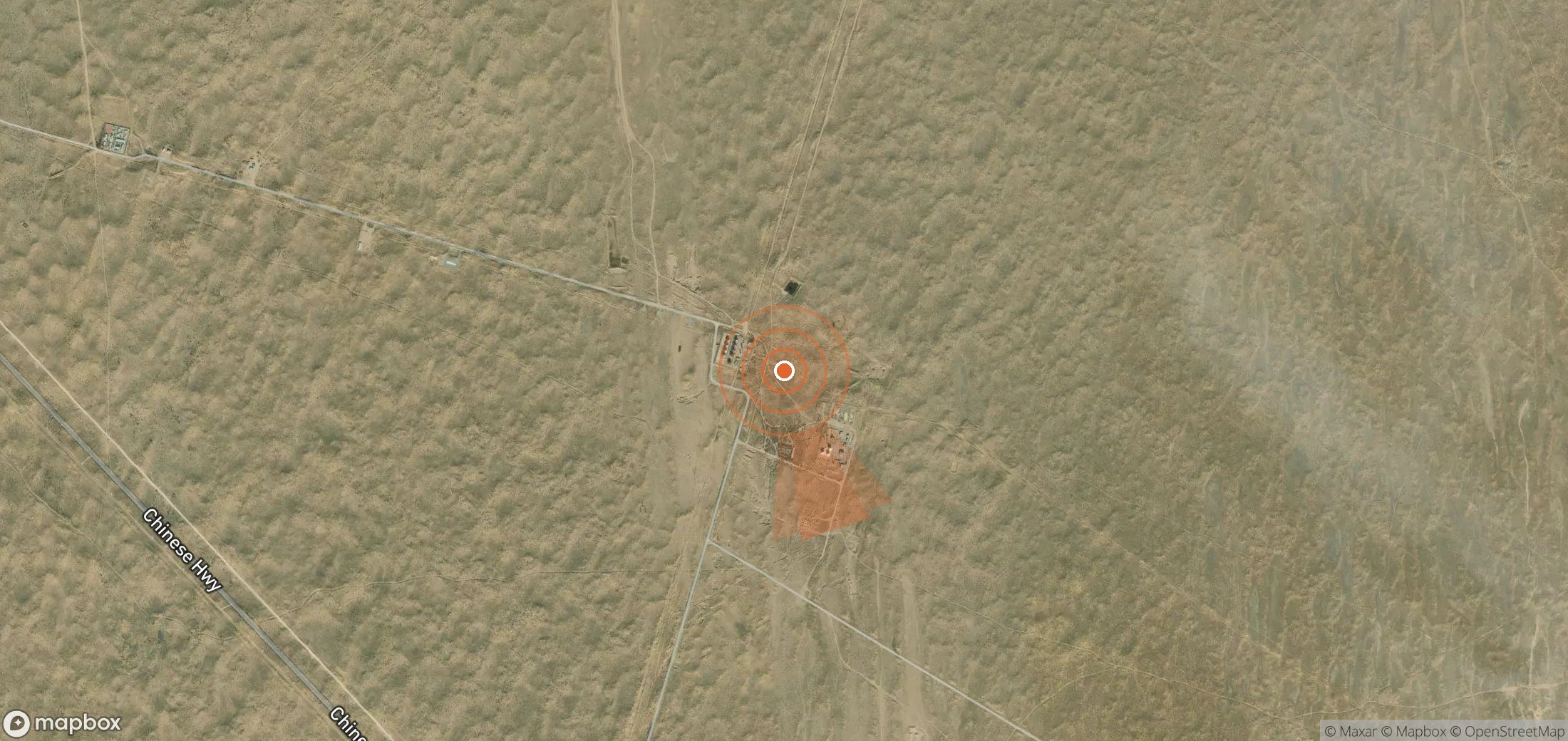 Satellite map of methane plume locations in Turkmenistan
