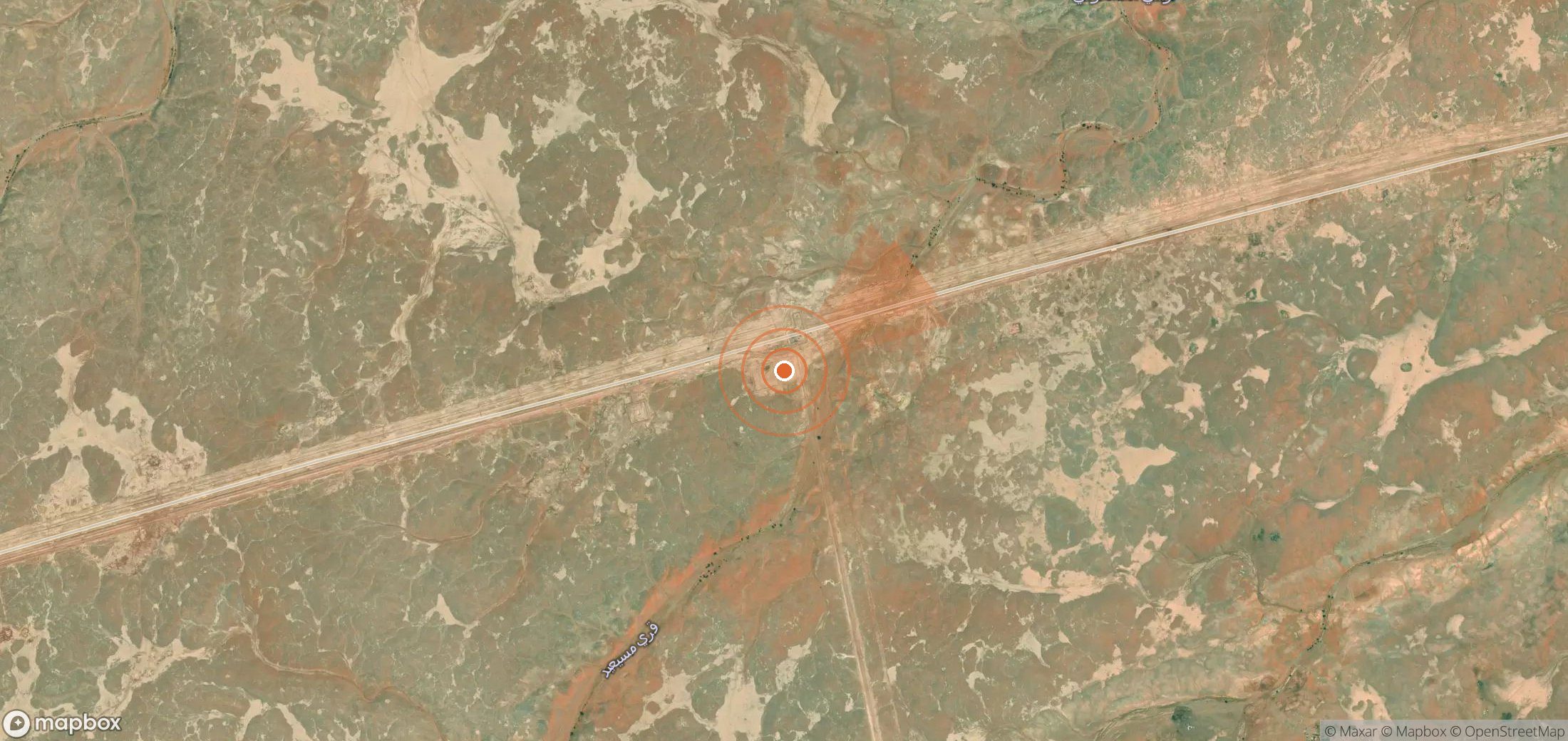 Mapa satelital de plumas de metano en Arabia Saudí