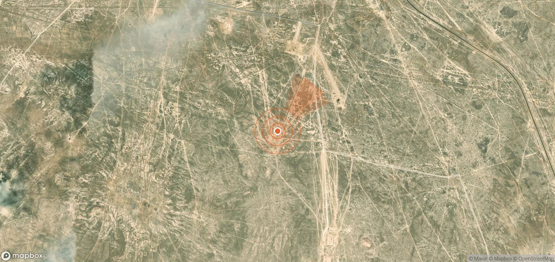 Mapa satelital de plumas de metano en Kazajistán