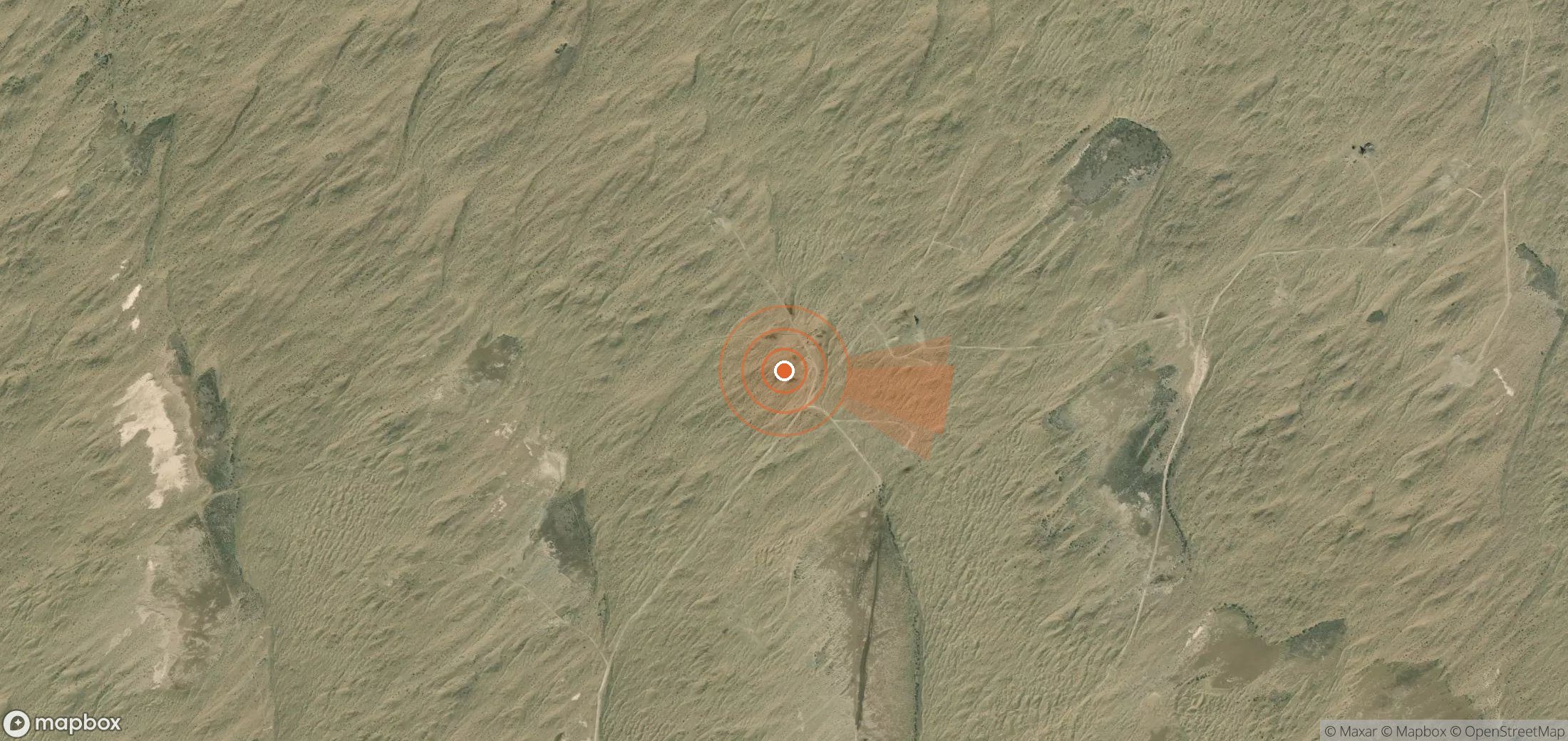 Satellite map of methane plume locations in Turkmenistan