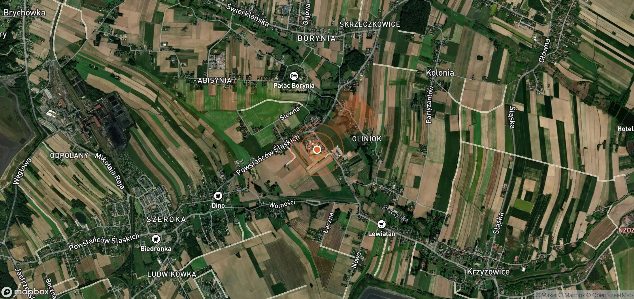 Satellite map of methane plume locations in Poland
