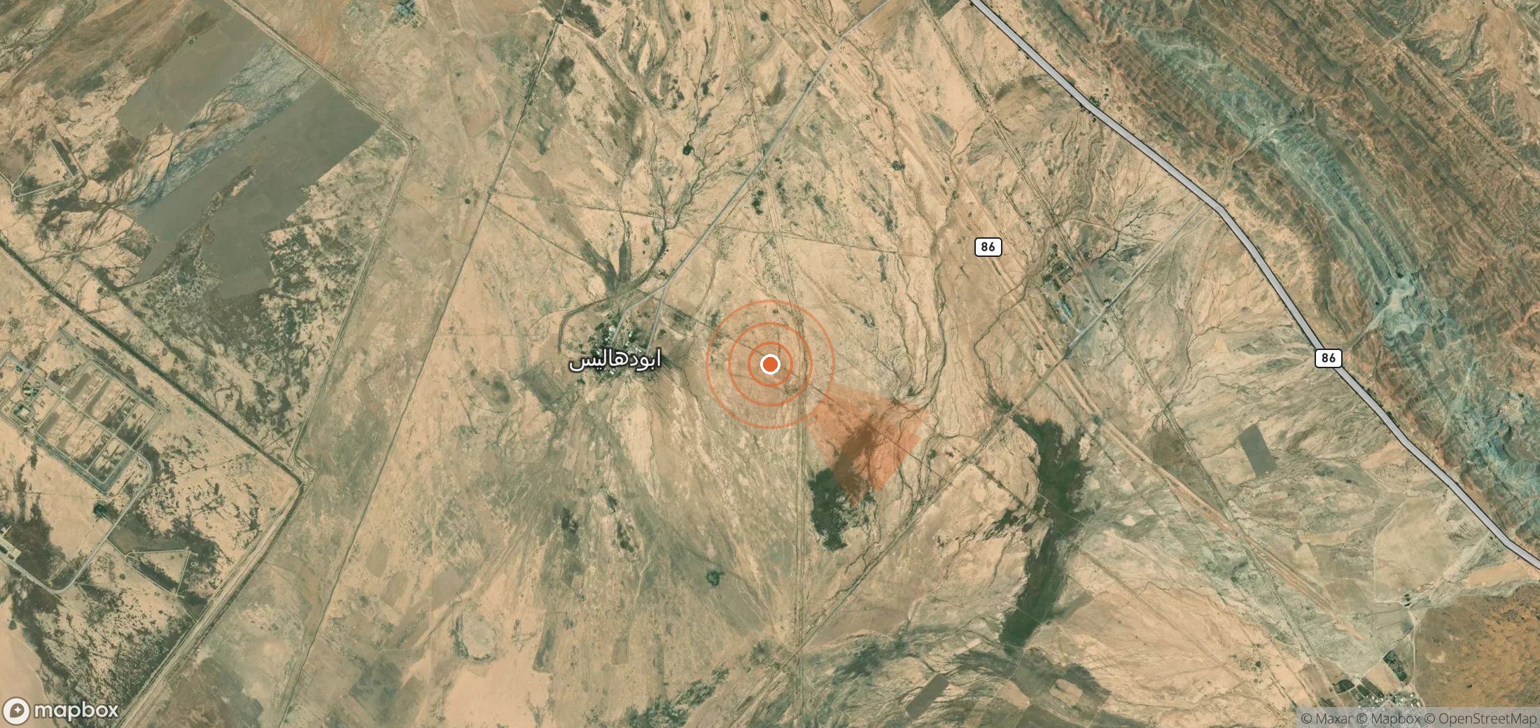 Satellite map of methane plume locations in Iran